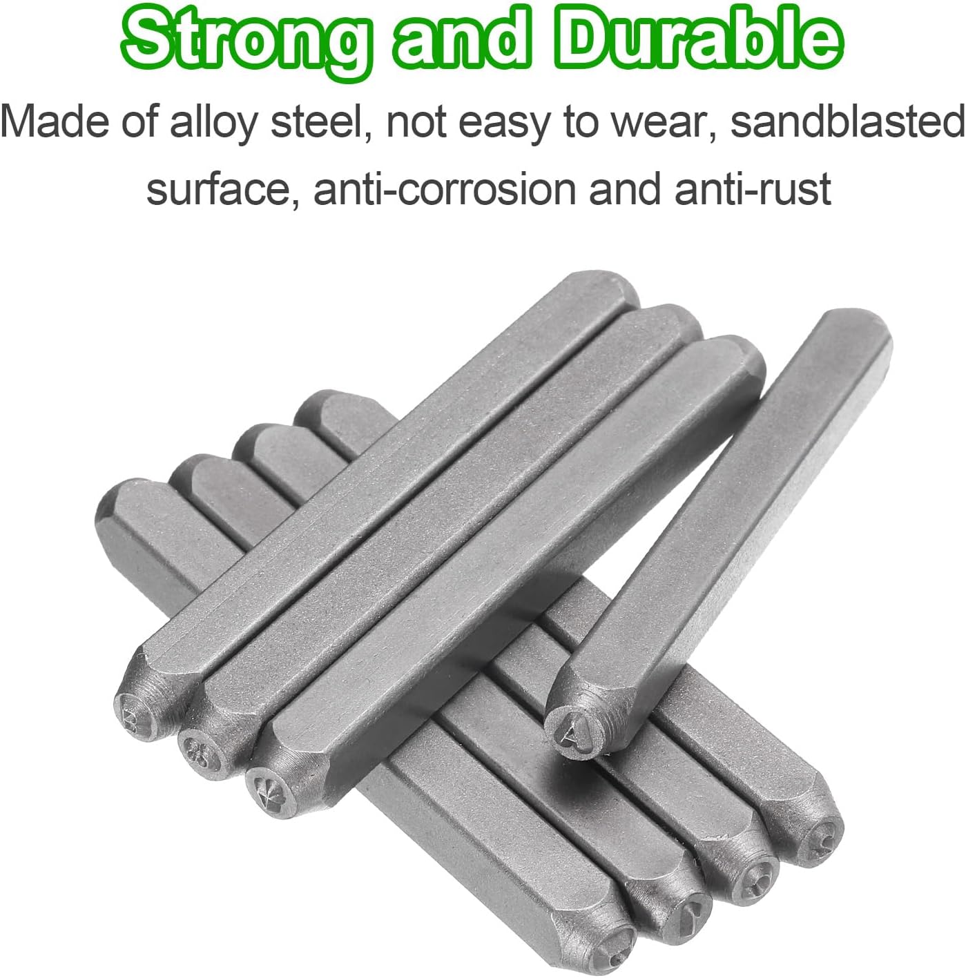 HARFINGTON 36pcs Metal Stamping Kit 5/64" (2mm) Steel Uppercase Letter and Number Punch Set (A-Z / 0-8 / "&" Symbol) Punch Press Tool with Case for Imprinting Metal Plastic Wood Leather