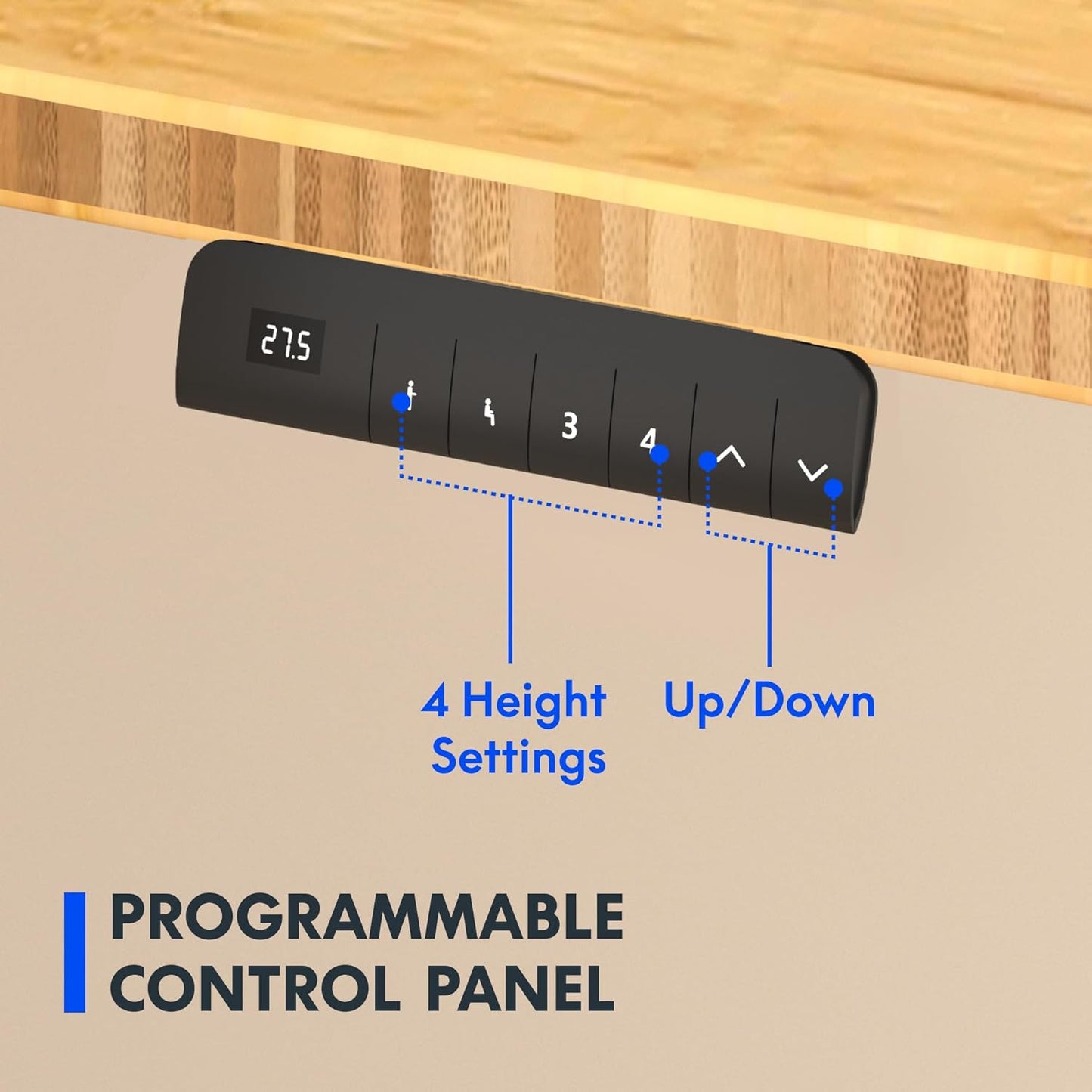 FLEXISPOT E3 Bamboo Dual Motor 72x30 Inch Electric Height Adjustable Standing Desk Whole-Piece Board Sit Stand Up Desk (White Frame + Bamboo Desktop)
