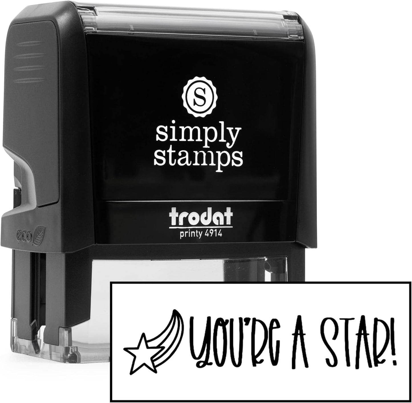 Custom Self-Inking Custom Stamps | 49 Designs | Fun Teacher Phrases | Large | Grading Made Easy | Classroom And Library Book Stamps (You're A Star)