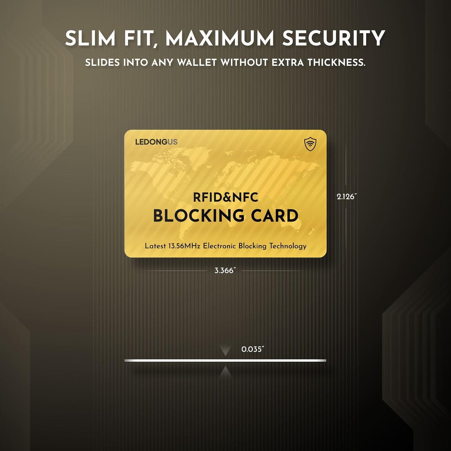 RFID Blocking Cards – 6 Pack | Anti-Theft Contactless NFC Protection for Debit Credit Cards & Wallet | Slim & Durable Perfectly fits in Wallet | 2 RFID Sleeves Included | Gold