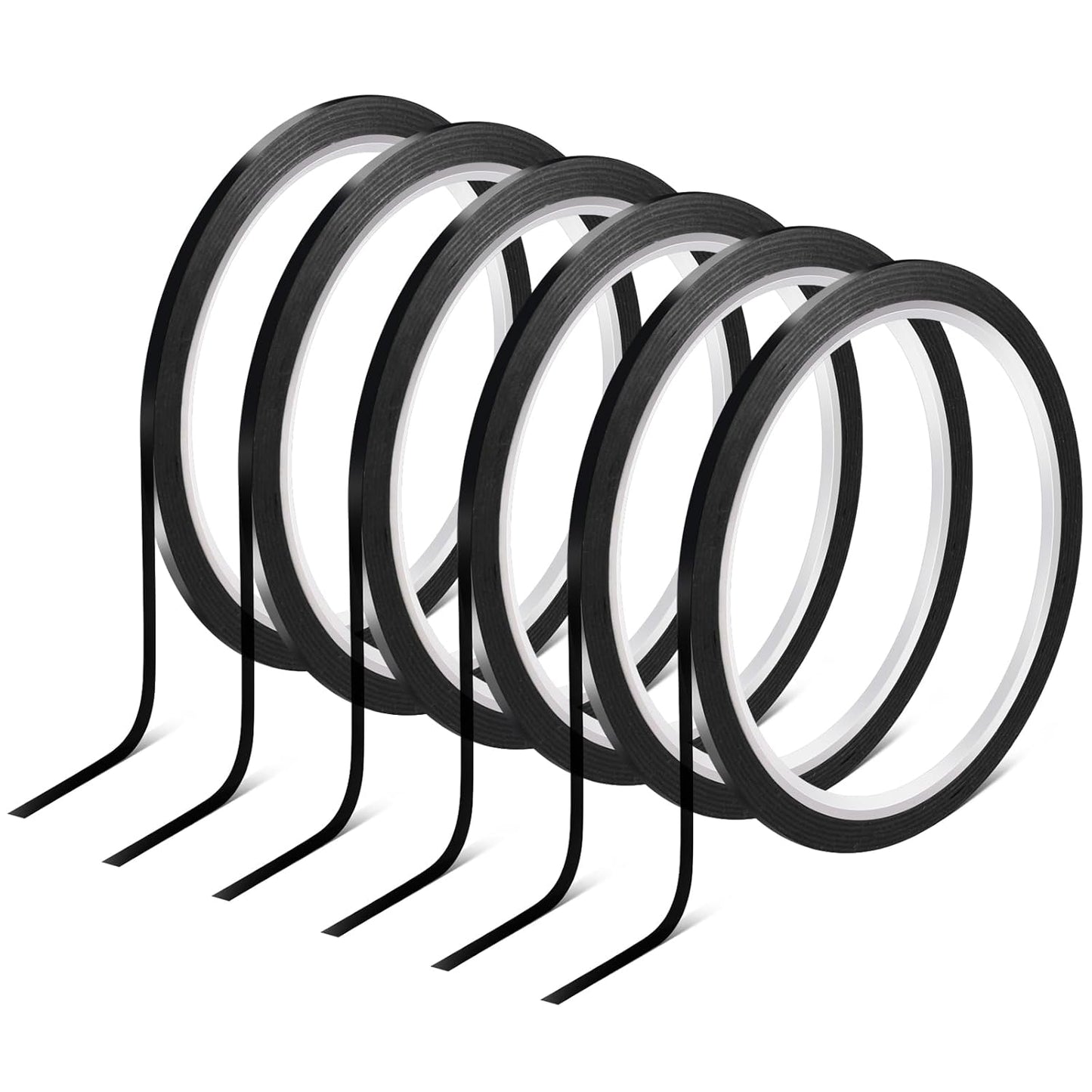 6 Rolls 1/8 Whiteboard Tape - Thin Dry Erase for Art, Charts & Whiteboards - Pinstripe Paper Tape, 108 Feet per Roll