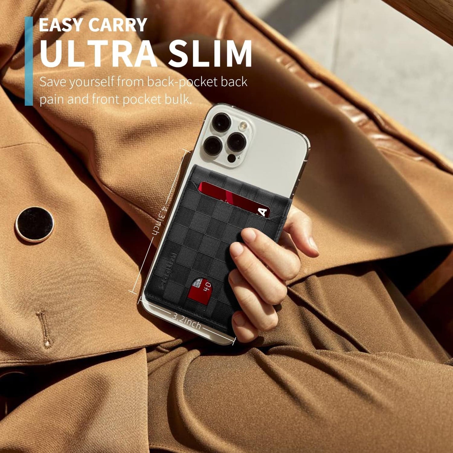 RUNBOX Novelty Wallet for Men Slim 11 Credit Card Holder Slots Leather RFID Blocking Small Thin Men's Wallet Bifold Minimalist Front Pocket Large Capacity Gift Box