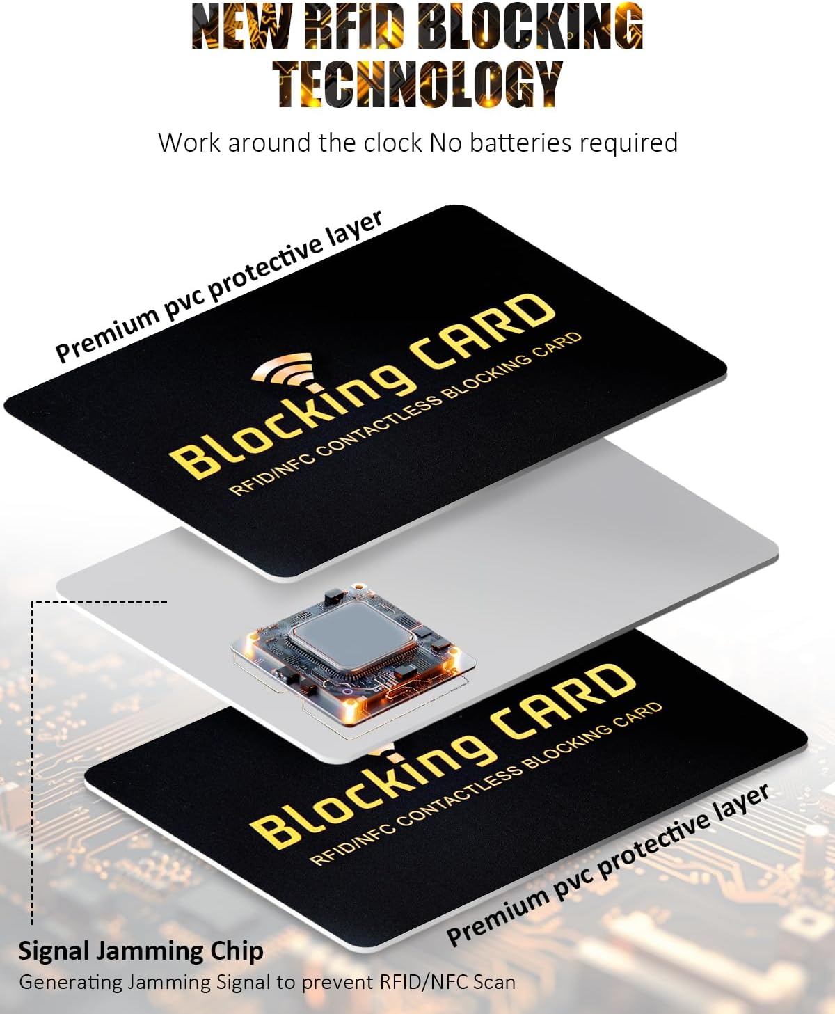 RFID Blocking Card 10 pack,One Card Protects Entire Wallet,RFID/NFC Contactless Bank Debit Credit Card Protector ID ATM Guard Card Blocker,Smart Slim Design Perfectly Fits in Purse–Black