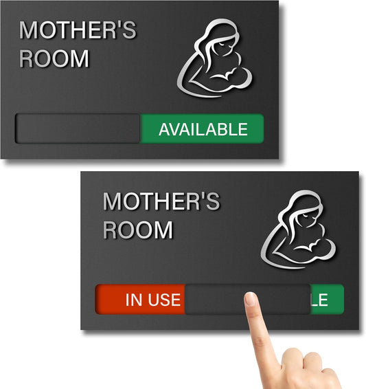 Mother's Room Sign - Nursing Room Sign, Do Not Disturb, In Use/Available Slider Indicator for Office Business, Breastfeeding Door Signs Protect Mothers' Privacy