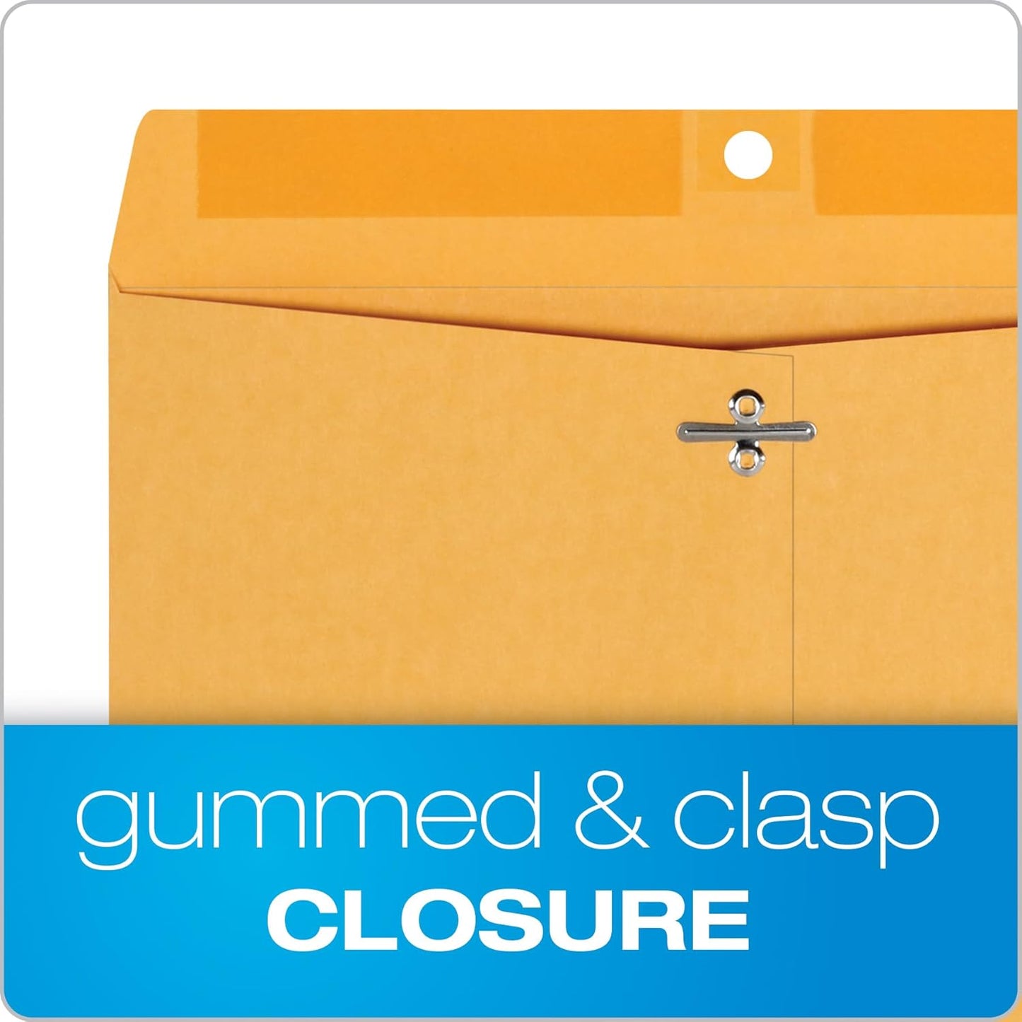 Quality Park, QUA37893, Gummed Kraft Clasp Envelopes, 100 / Box, Kraft, 9.5 x 12.5 Inches