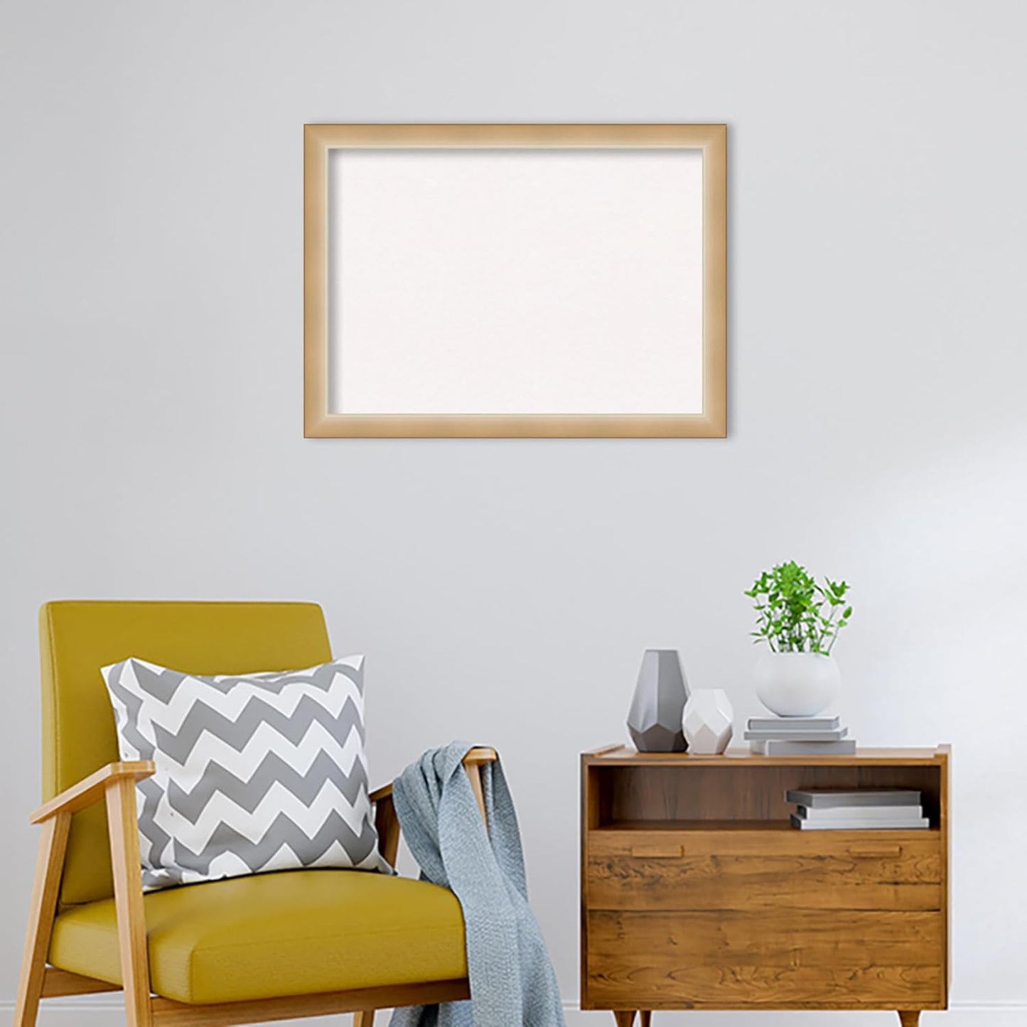 Amanti Art White Cork Board for Wall, 23x31 Vision Board with Gold Frame, Medium Corkboard Office Decor for Home Organization, Modern Contemporary Corkboard Pinboard to display items for home