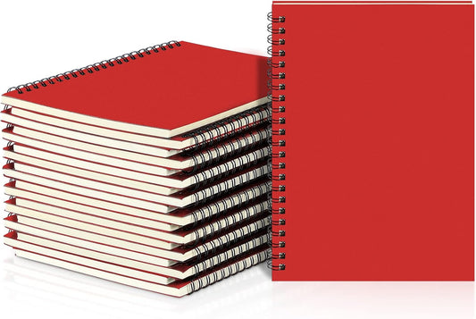 Yahenda Spiral Notebook Bulk A5 Journal Lined 8.3'' x 5.5'' Writing Composition Paper Small Notepad Subject Notebook for Students Office Business Back to School Supplies(Red,18 Pcs)