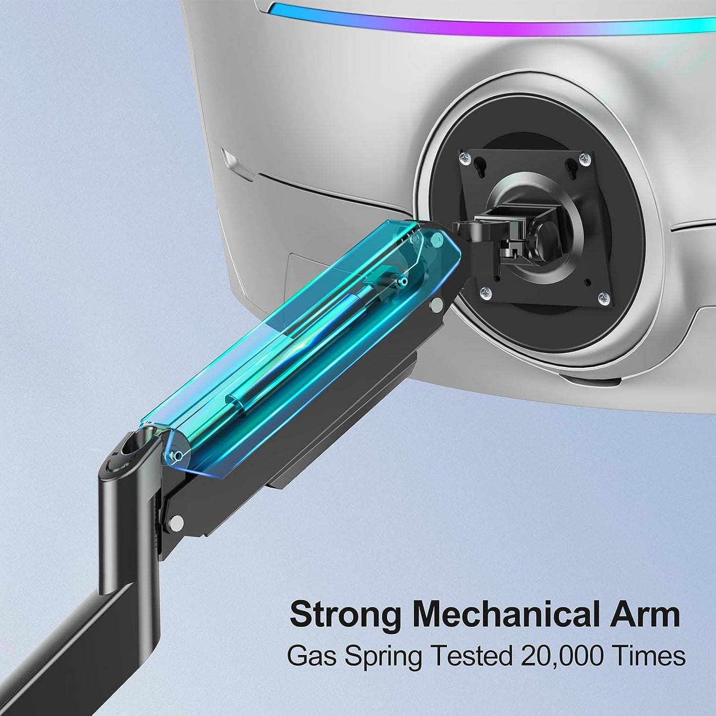 MOUNT PRO Heavy Duty Monitor Arm for 49 inch Ultrawide Screen up to 44 lbs, Single Desk Computer Mount Curved Monitor Stand for Samsung Odyssey G9, Adjustable Gas Spring VESA Mount 75x75 100x100