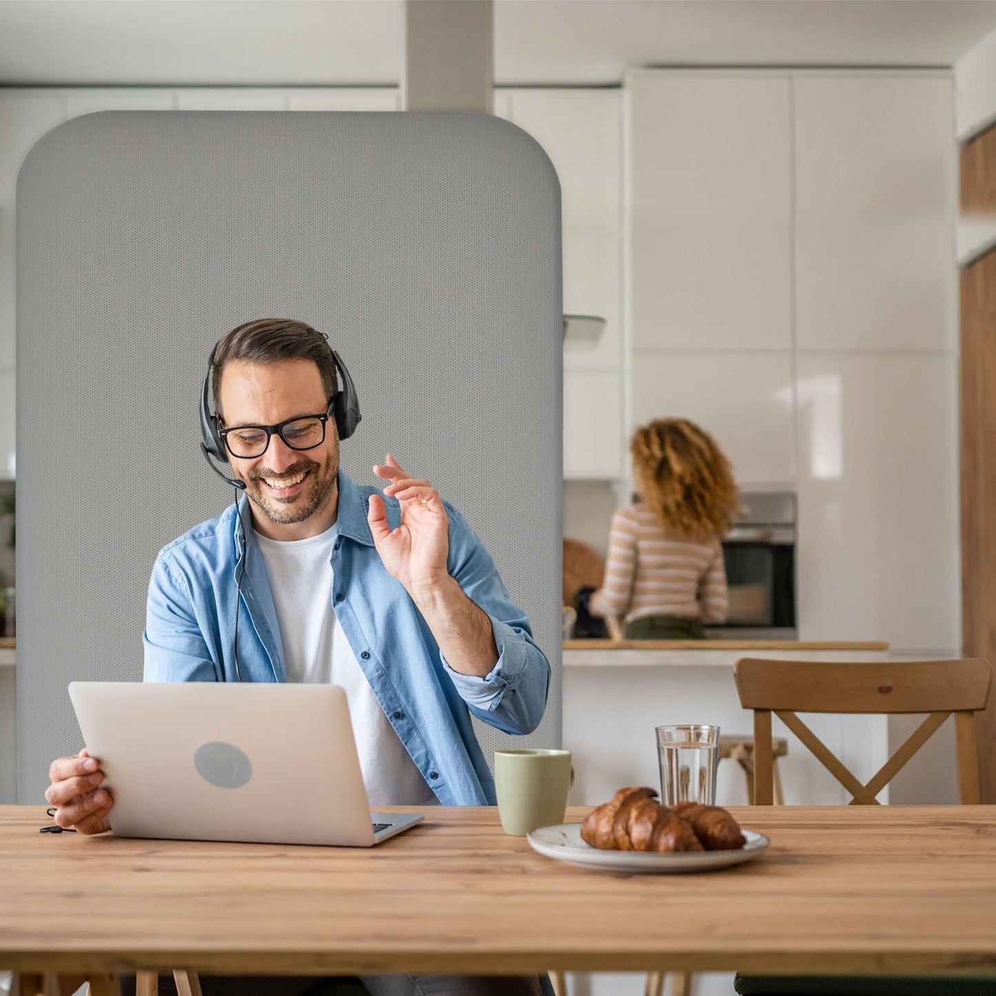 DECOLAB Standing Room Dividers, Privacy Divider Panel Wall, Portable Divider Separator Screen for Classroom, Office, Studio, Home, Scratch Resistance, 29x65 inch, Steel