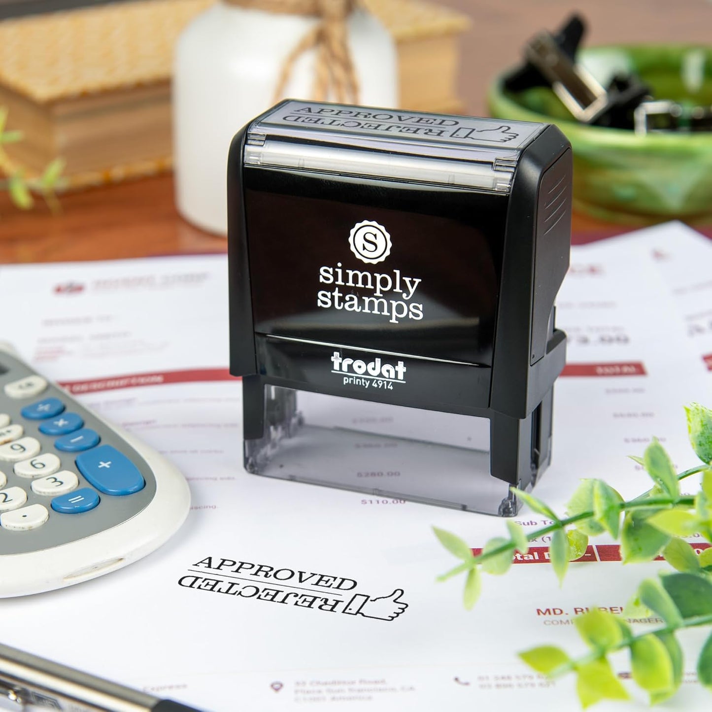 Approved/Rejected Office Stamp | 4 Different Sizes | 20 Designs | Multiple Color Options | Perfect for Quick Validation of Office Documents (Approved/Rejected, Xtra Large)