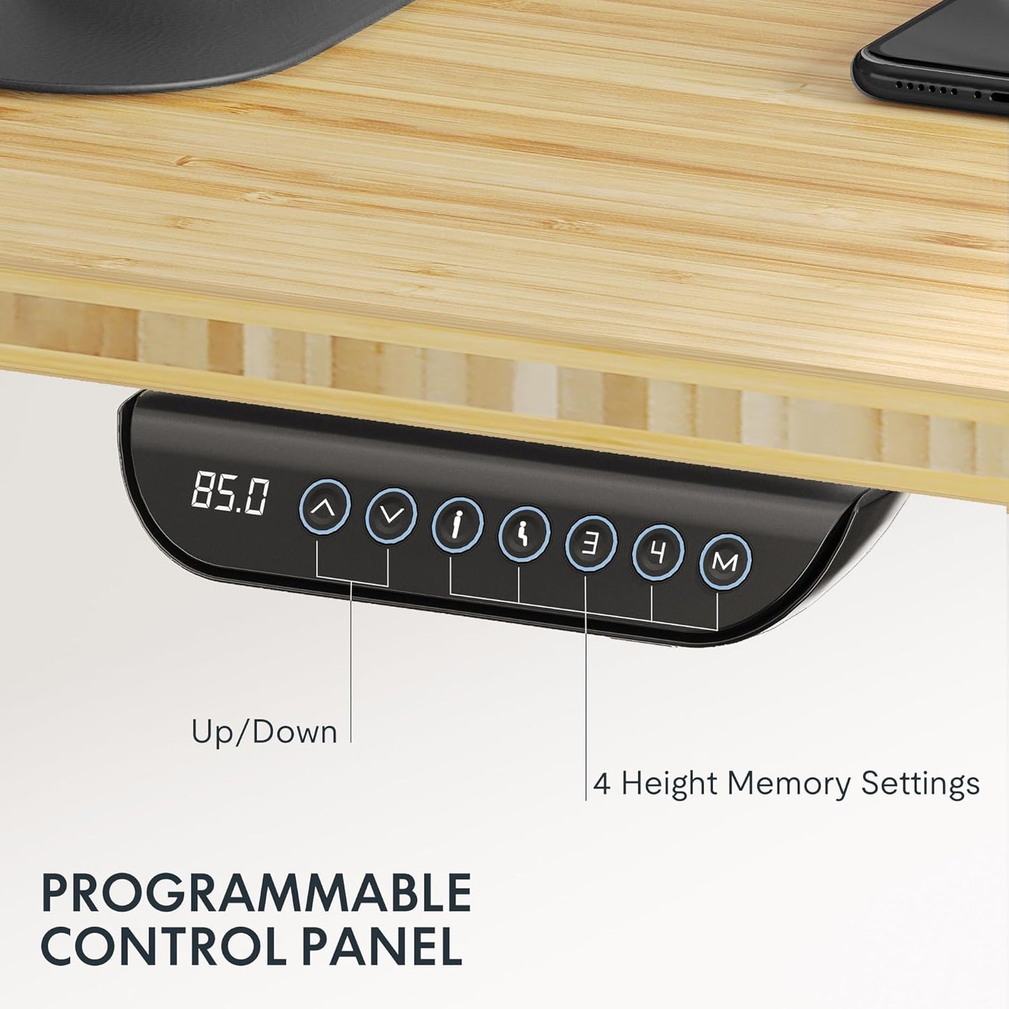 FLEXISPOT E6 MAX Bamboo Dual Motor 3 Stages Standing Desk 72x30 Inch Whole-Piece Board Electric Height Adjustable Stand Up Desk 150KG Load Capacity(White Frame + Bamboo Curved Desktop)