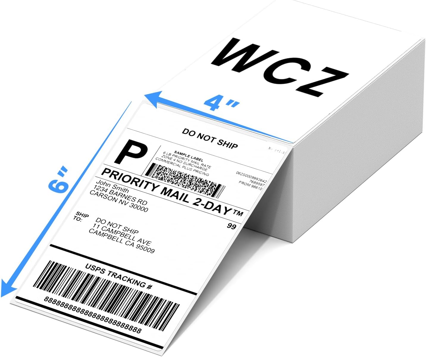 4x6 Thermal Shipping Labels for Thermal Printers - 500 Thermal Labels, Commercial Grade, Compatible with Multiple Thermal Shipping Label Printer, Ideal for E - Commerce & Logistics Business, White