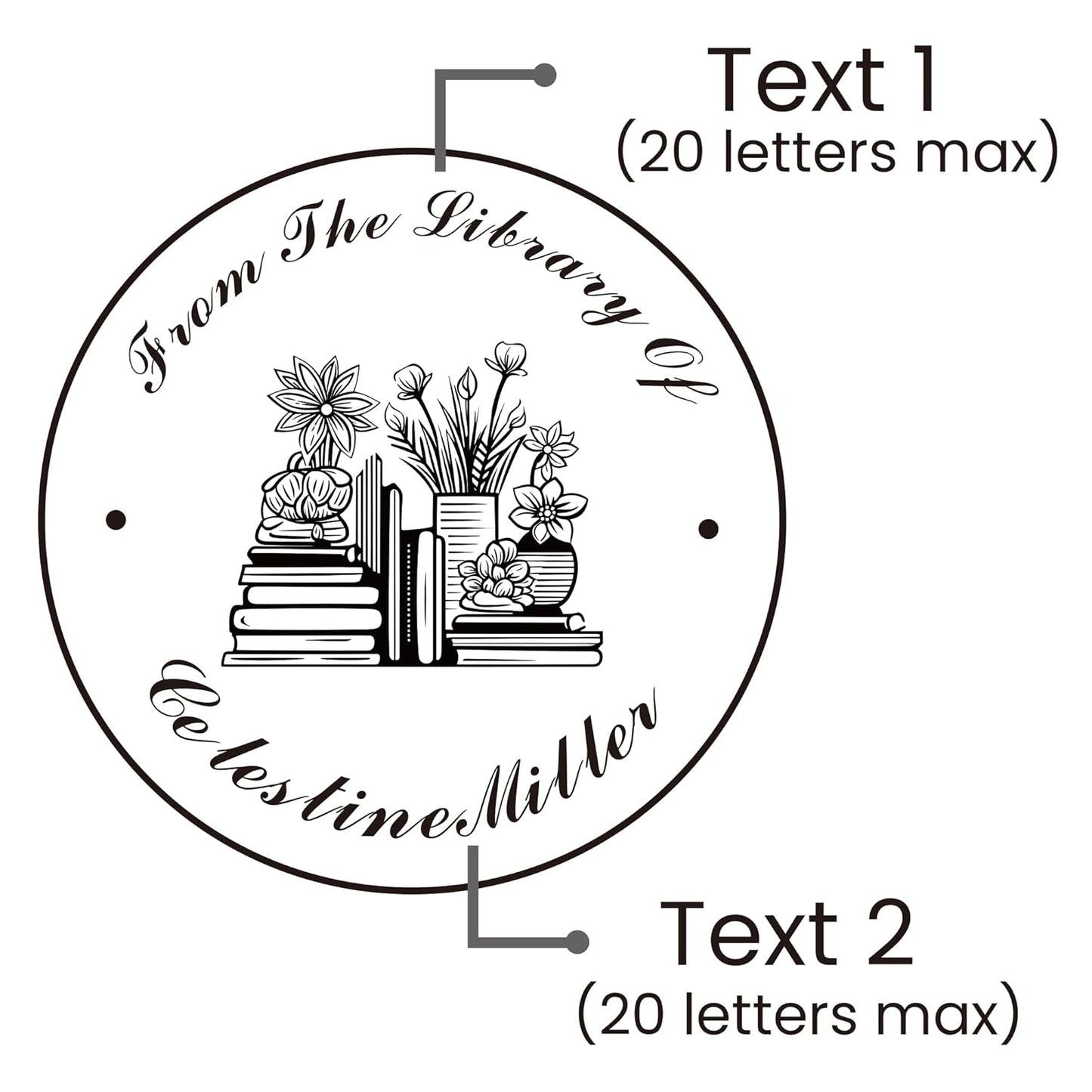 Book Embosser Custom Embosser Stamp with Your Name or Design Personalized Library Embosser Stamp Customized Books Business Cards Paper Documents Notebooks etc. (01)