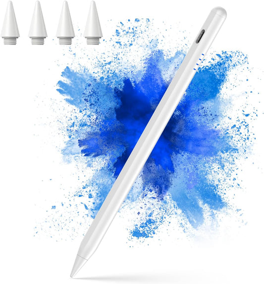 Stylus Pen for iPad 2018-2025, 20-Mins Fast Charge for Apple Pencil with Tilt & Palm Rejection, Active Digital Pens Compatible with iPad 6-10th Gen/A16, Pro 13"/12.9"/11”/M4, Air 3/4/5/M2/M3, Mini 5/6