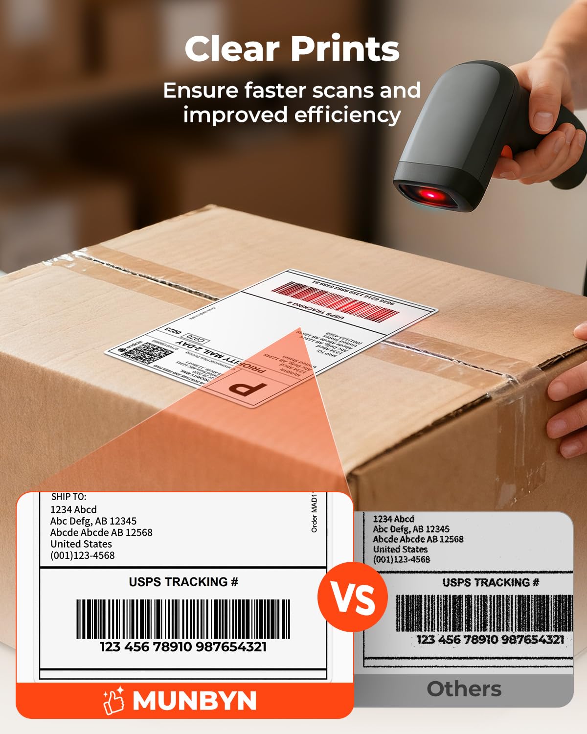 MUNBYN 4"x6" Direct Thermal Printer Label, Shipping Labels Compatible with Rollo, Jadens, Nelko, DYMO 4XL 1744907,1755120, 220 Sheets/Roll