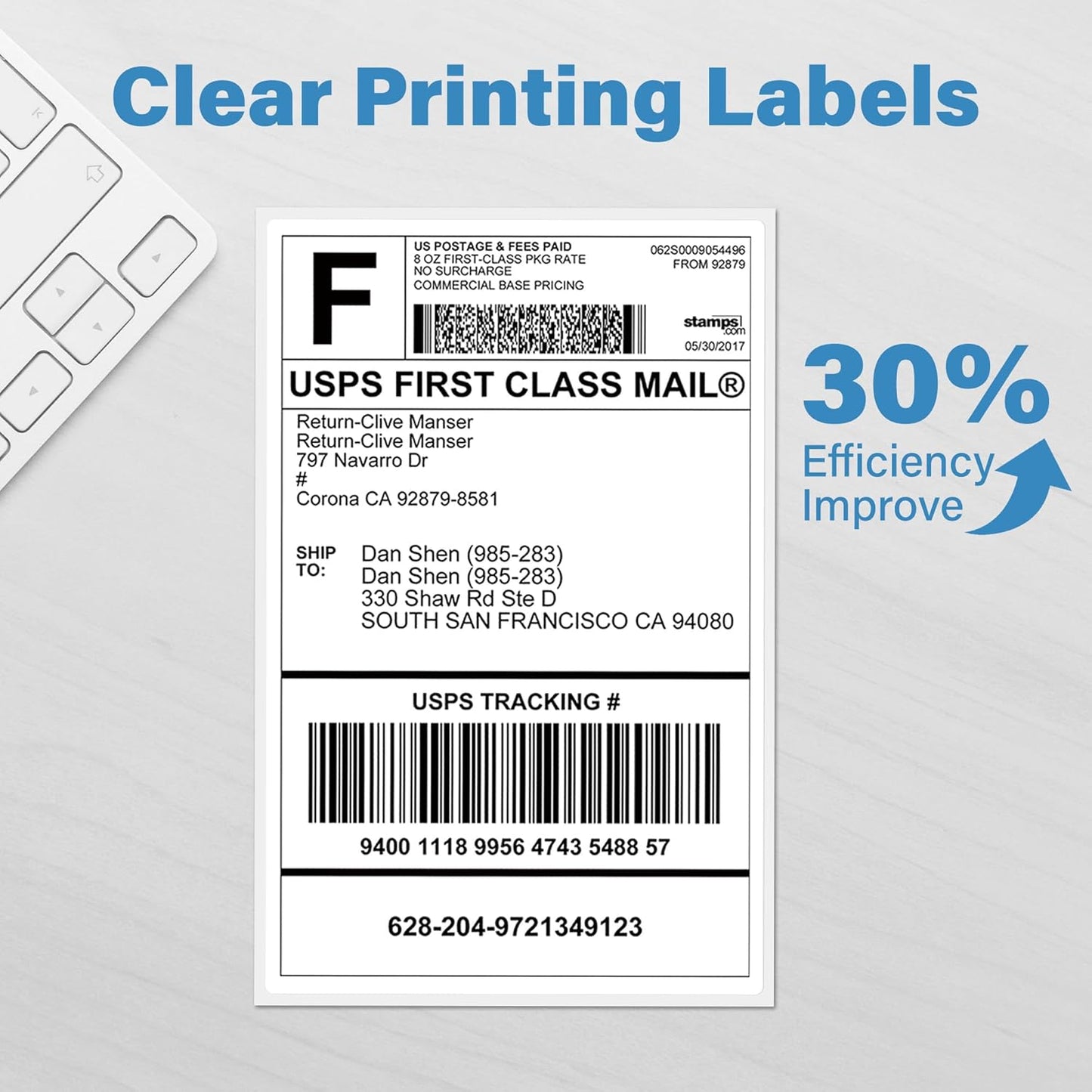 LotFancy 4x6 Thermal Labels, 2000 Shipping Labels, Perforated, White Postage Mailing Labels Compatible with Zebra, Rollo, Elton Thermal Printer, Permanent Adhesive