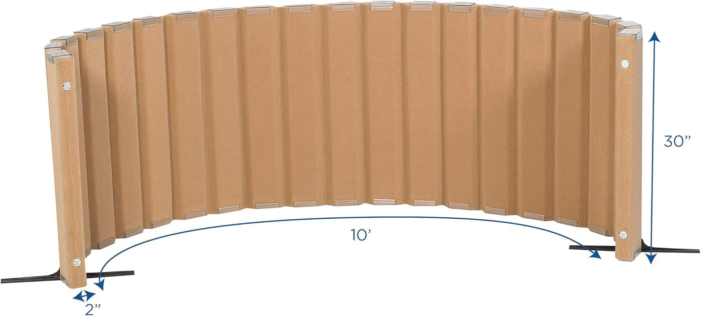 Children’s Factory 30" x 10' Quiet Divider With Sound Dampening Panels, Freestanding Room Divider Wall, Natural Tan