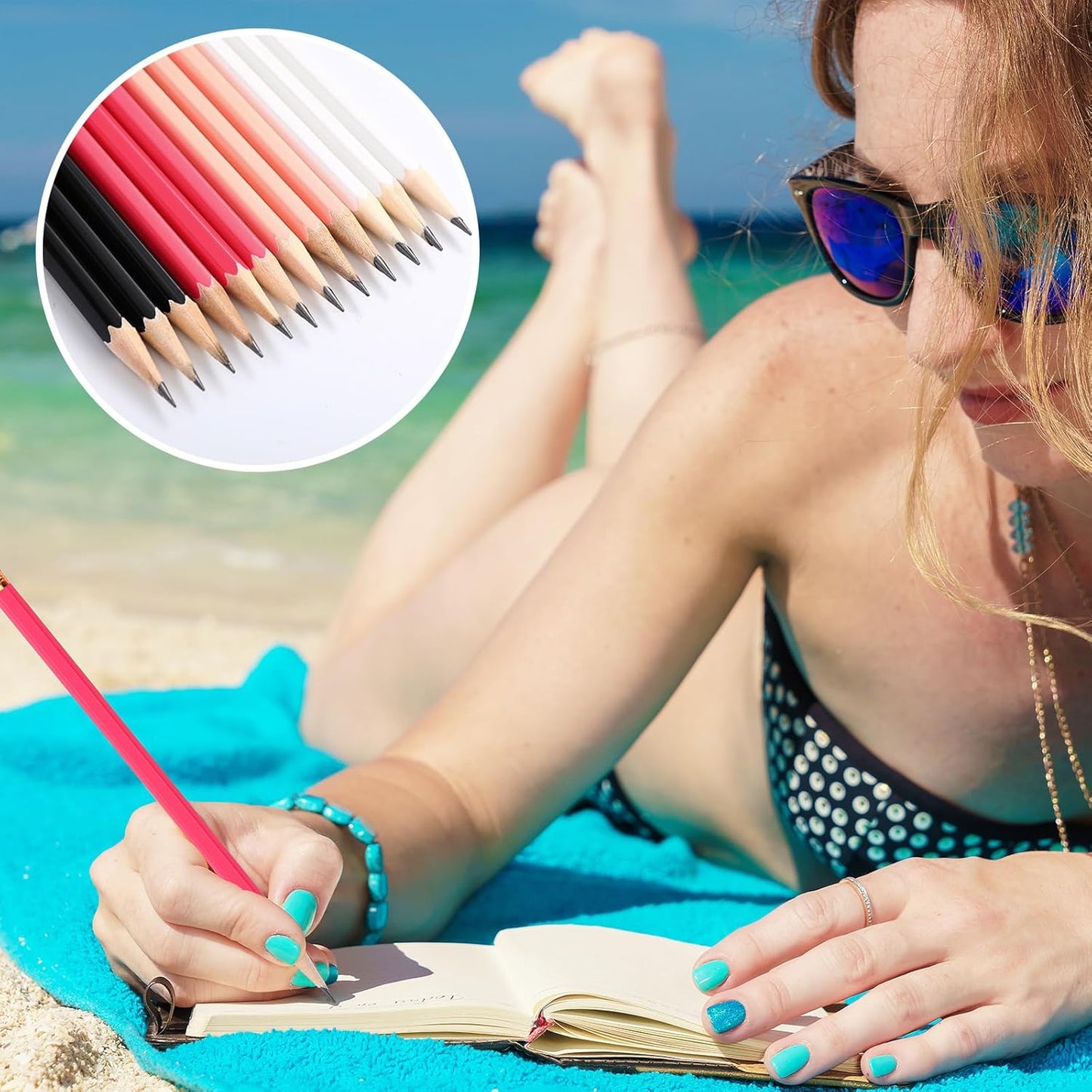 TecUnite 120 Pcs #2 HB Pencils with Eraser No 2 Unsharpened Wooden Hexagonal Pencils for Adults Gifts for School Exam art Learning Office Sketching(Pink Black Series)