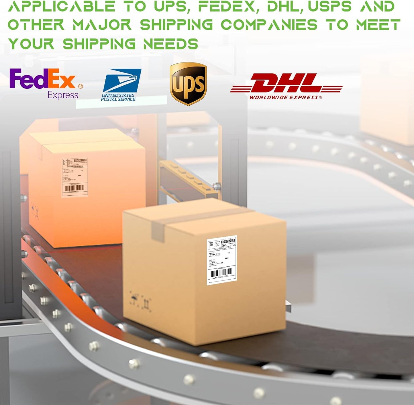 MFLABEL® 100 Rolls of 450 Labels 4x6 Direct Thermal Shipping Labels for Zebra 2844 ZP-450 ZP-500 ZP-505