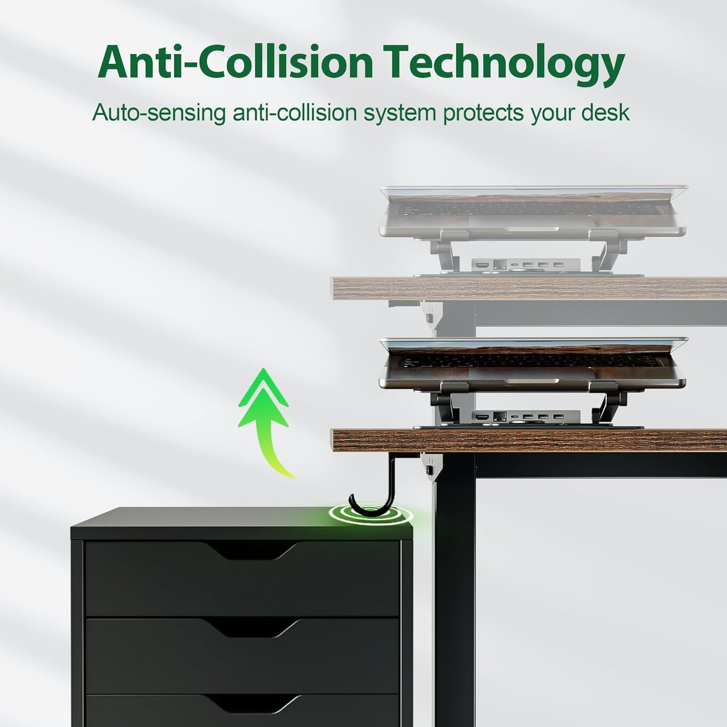 Agilestic Electric Standing Desk, Large 63 x 24 Inches Height Adjustable Desk, Sit Stand up Desk for Work Office Home, Splice Board, Rustic Brown