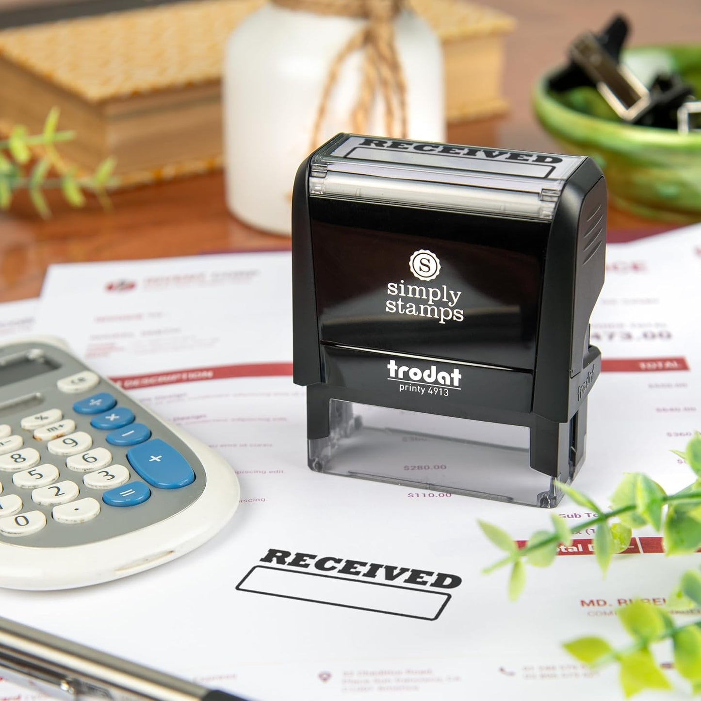 Received Office Stamp | 4 Different Sizes | 20 Designs | Multiple Color Options | Perfect for Quick Validation of Office Documents (Received, Large)