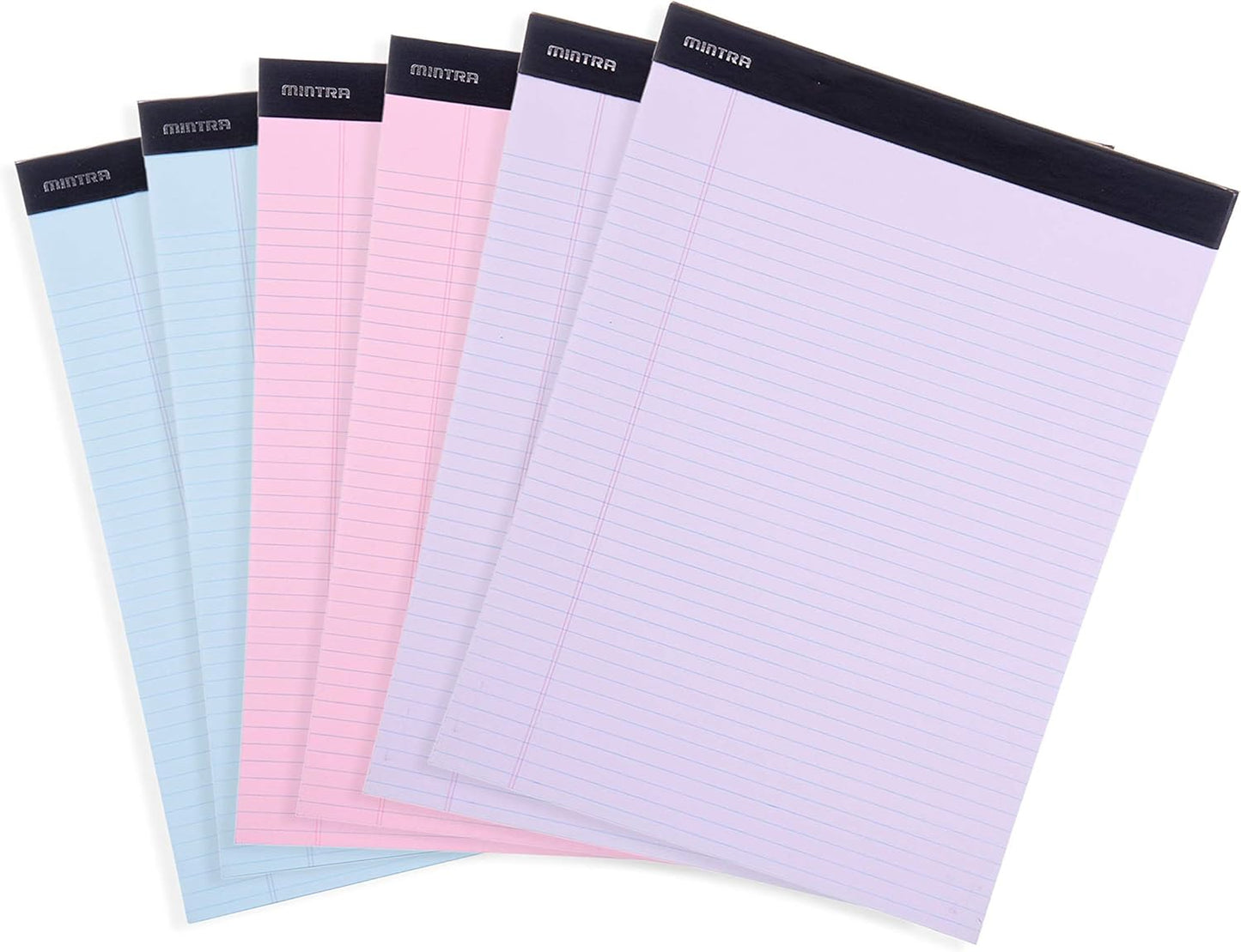 Mintra Office Legal Pads, ((xBasic, 8.5in x 11in, Narrow (Pastel), 36pk (6-6pks))