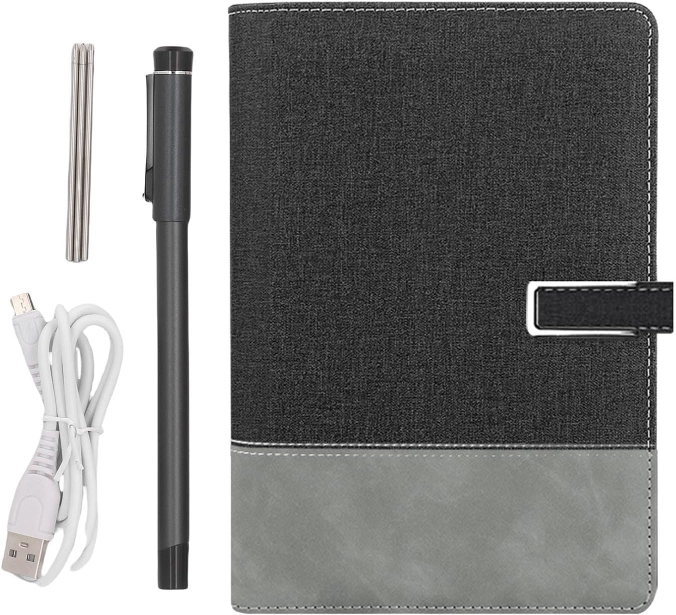 Yunseity 3 in1 Digital Smart Pen, Smartpen Notebook Set, Real Time Sync for Digitizing, Bluetooth 5.0 Paper Smart Writing Set, Convert to Text, OCR Technology, for iOS for Android (Black Grey