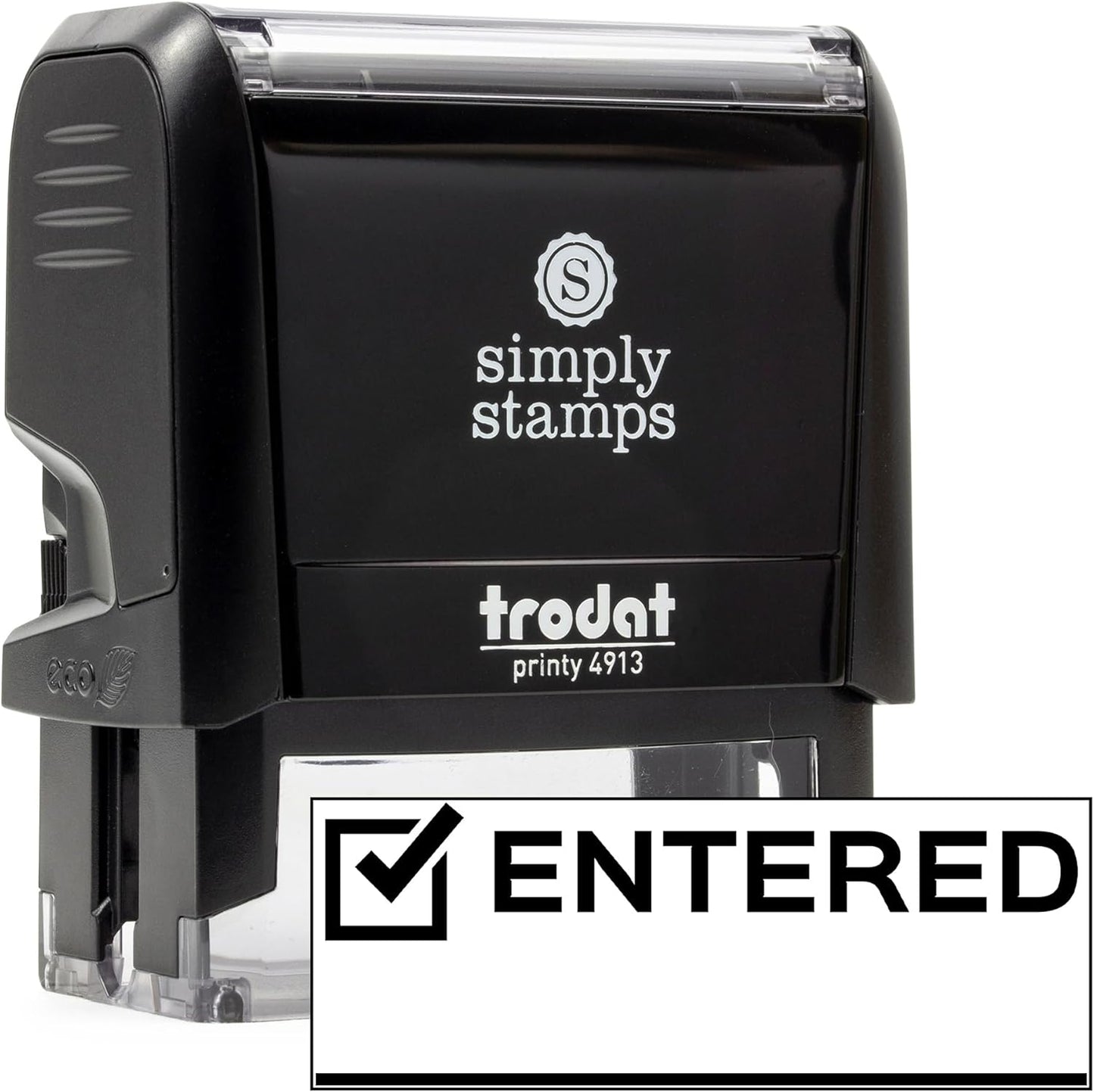 Entered Office Stamp | 4 Different Sizes | 20 Designs | Multiple Color Options | Perfect for Quick Validation of Office Documents (Entered, Large)