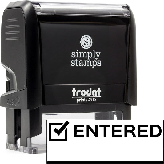 Entered Office Stamp | 4 Different Sizes | 20 Designs | Multiple Color Options | Perfect for Quick Validation of Office Documents (Entered, Large)
