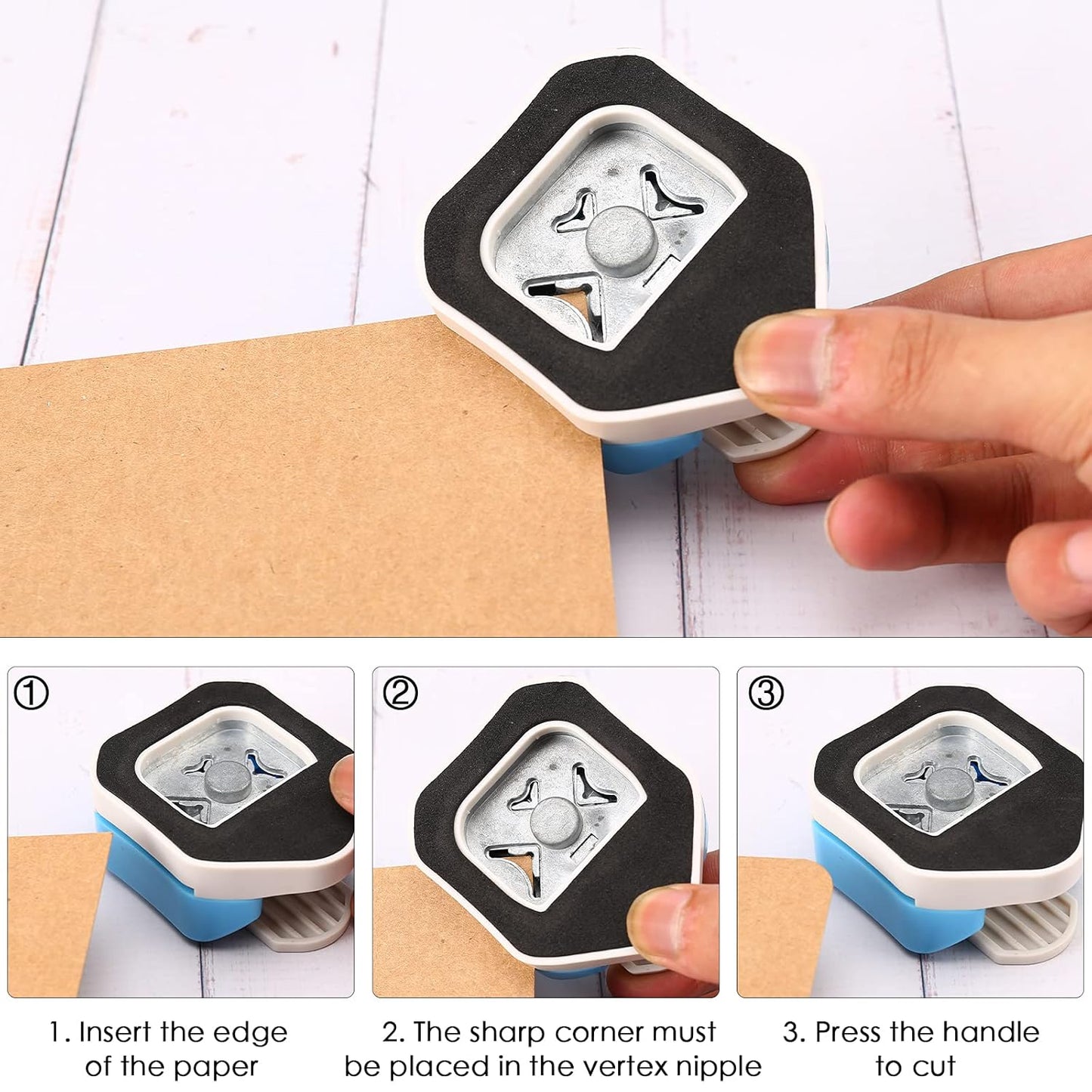 LOONENG 3 Way Rounded Corner Punch, 4mm, 7mm, 10mm 3 in 1 Corner Cutter for Paper Crafts, Laminator, Cardstock, DIY Projects, Photocards, Card Making and Scrapbooking