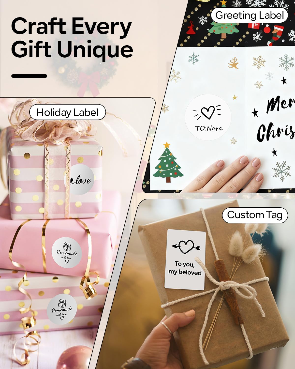 Phomemo Label Printer M110 Upgraded Label Maker Bluetooth No Ink Portable for Small Business, Address, Office, Home for Phone; for PC/Mac(USB), with 100 Labels, Baby Pink