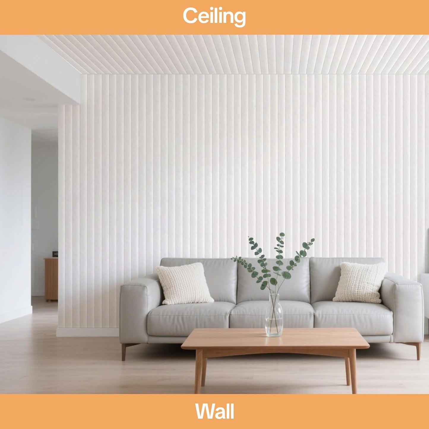 6 Pack Acoustic Panels 3D Wave Sound Proof Foam for Walls, 47.2"x11.8" Self-Adhesive Sound Absorbing Panels for Noise Reduction in Home Office & Studio, Decorative Wall Tiles (White)