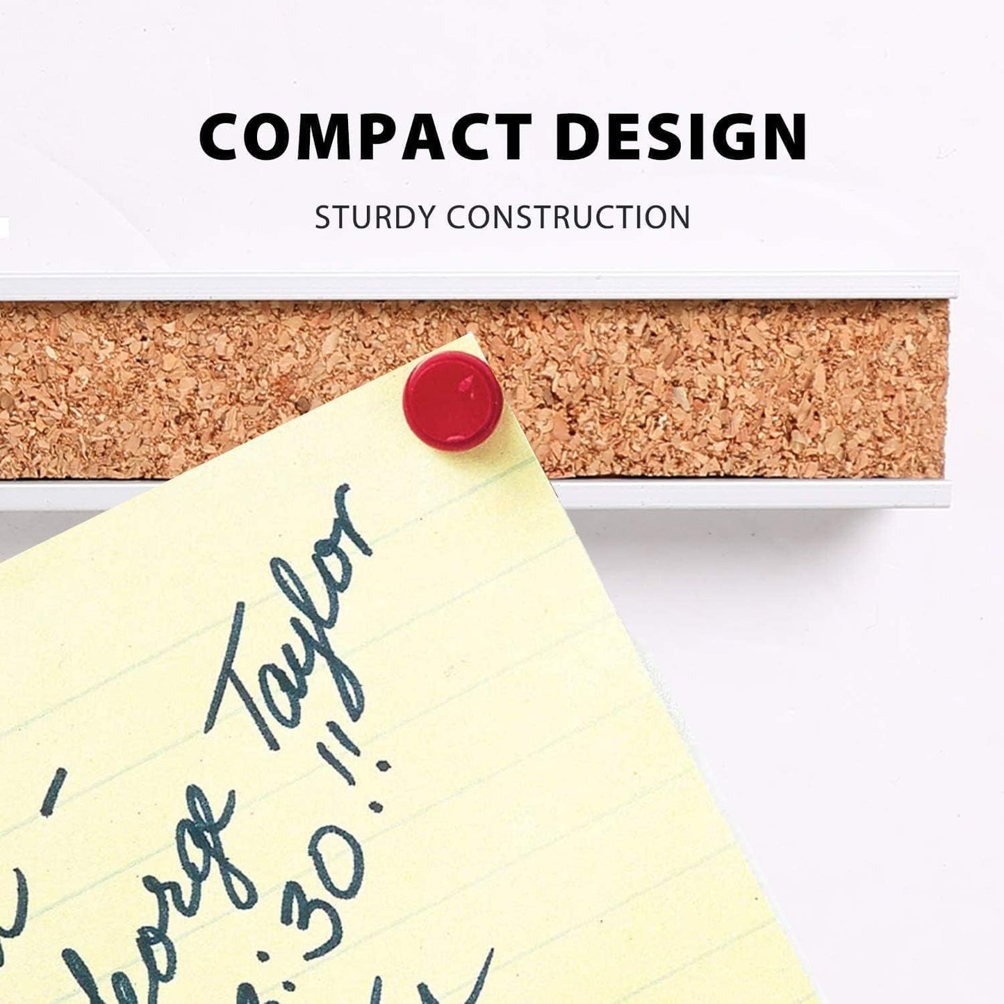 Corksidol Bulletin Bar Strip, Cork Board, Cork Strips, 36" x 1", Classroom, Office, Walls, Cubicle, Aluminum Frame,5 Pack, Silver