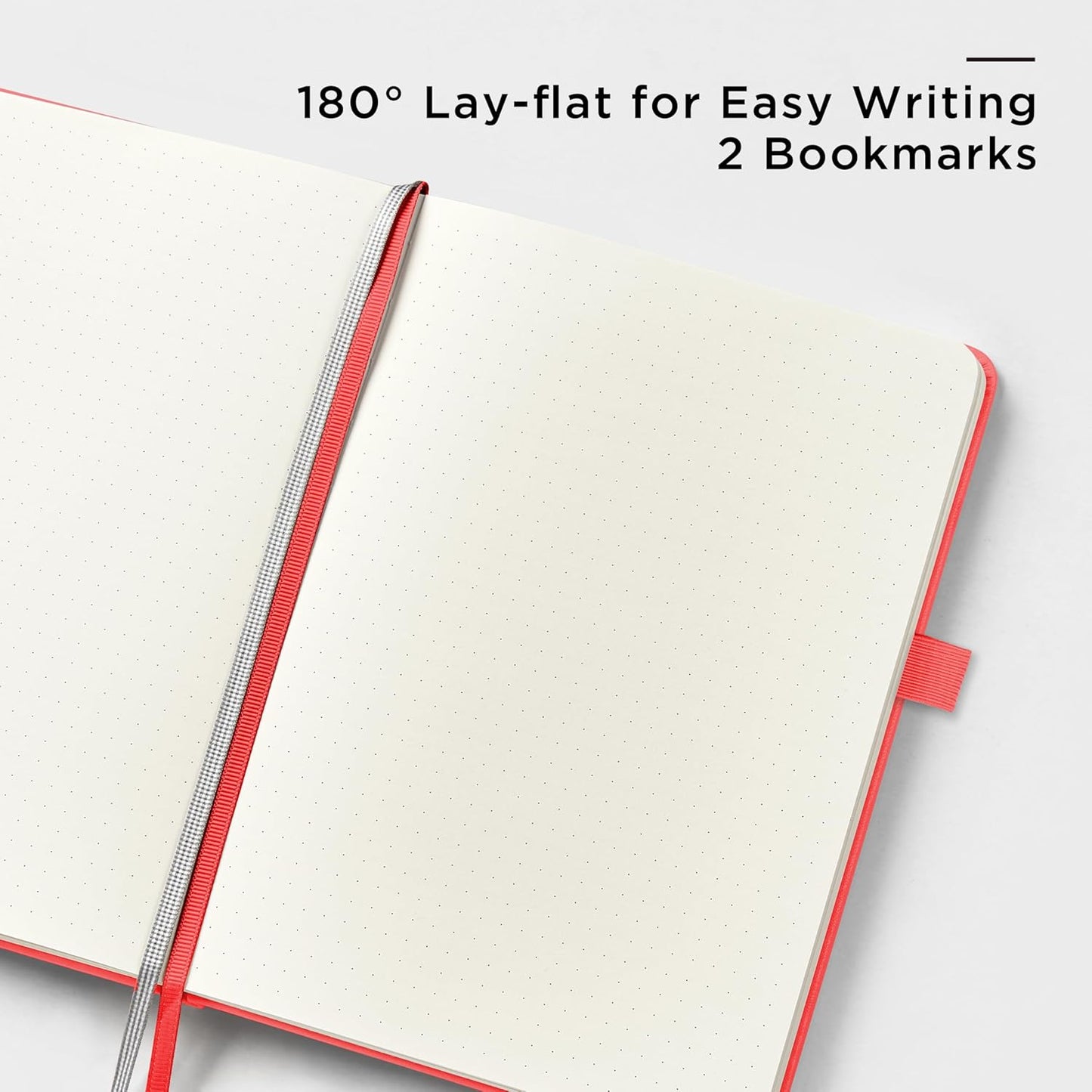&And Per Se Dotted Journal Notebook, A5 Hardcover Bullet Dotted Journal, 160 Pages 100 gsm Thick Dotted Paper, 3 Sheets of Stickers Included - 5.7'' x 8''（Red）