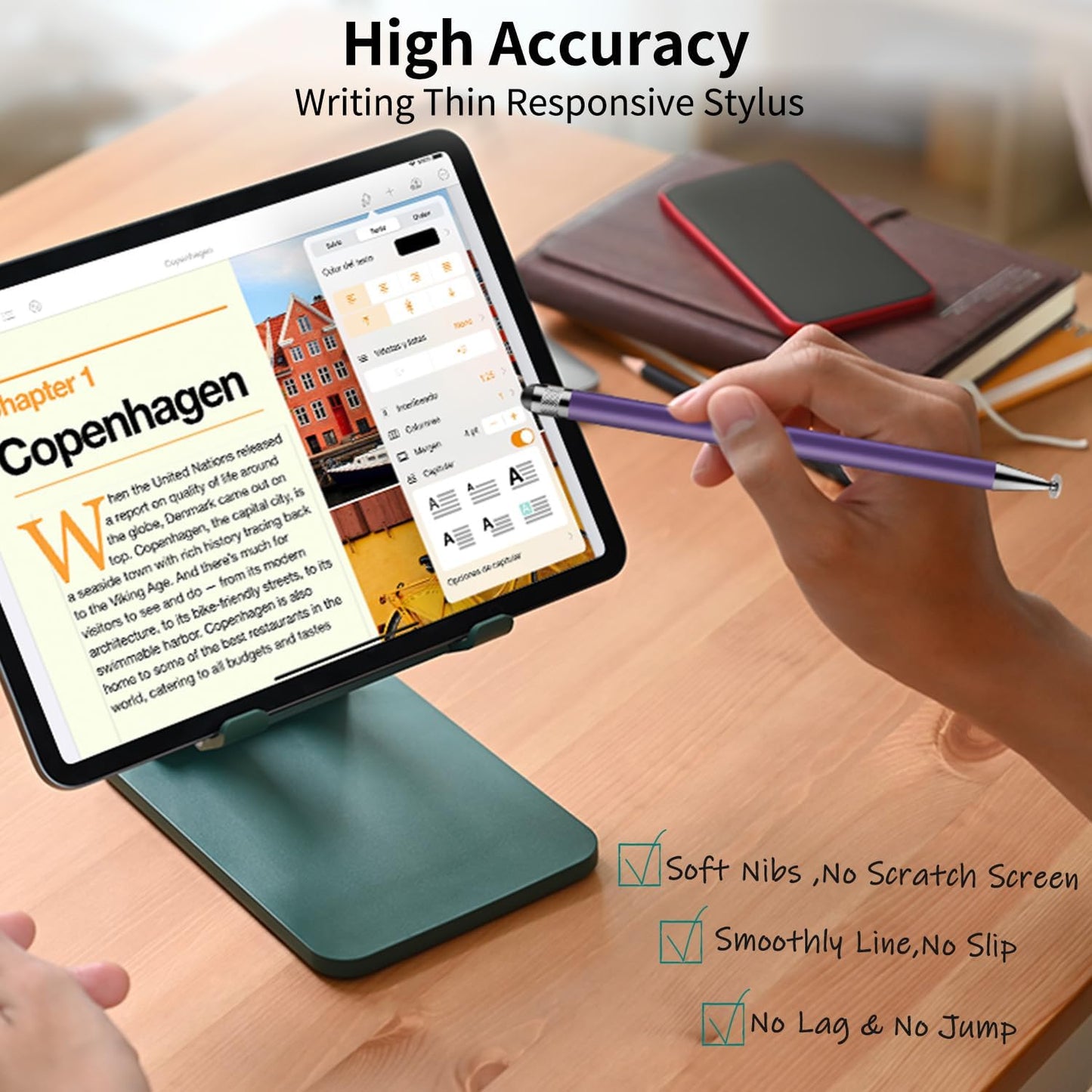 Stylus Pen for Touchscreen, 2-in-1 Universal Stylus, High Sensitivity and Precision, Stylus Pen for ipad, iPhone, Chromebook, Android Phone Kids Tablet All Capacitive Devices