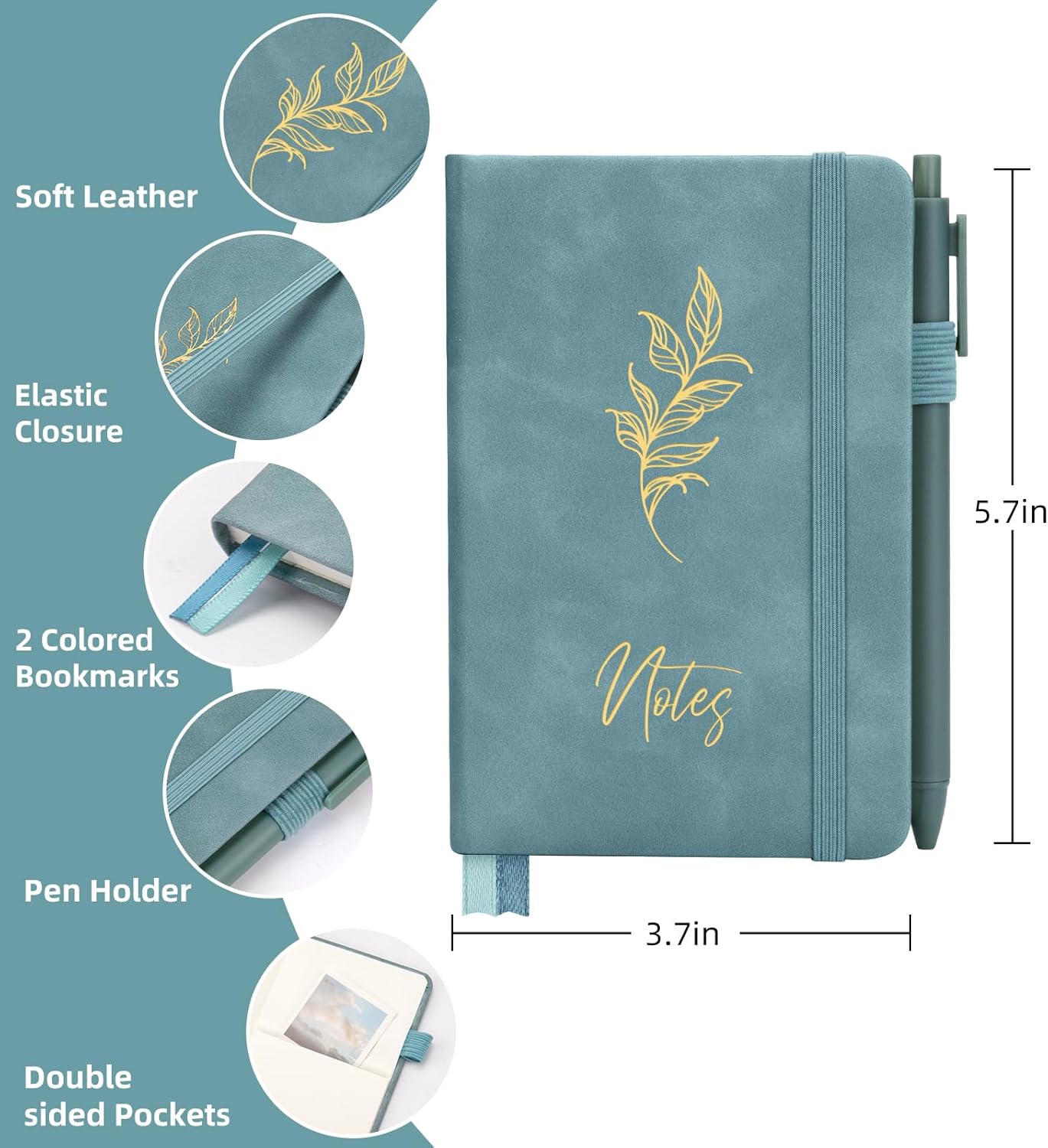 3 Pack Pocket Journaling Notebooks, A6 Small Notebook For Note Taking Journaling Notebooks Journals For Writing Mini Note Pads With Pen Holder 120 Pages 100 GSM Thick Paper