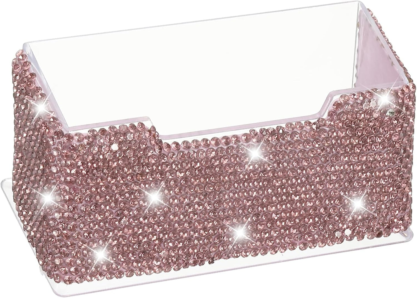 PATIKIL Rhinestone Business Card Holder, Crystal Business Card Holders Bling Business Card Organizer Display Stand for Desktop Desk Office Exhibition, Purple