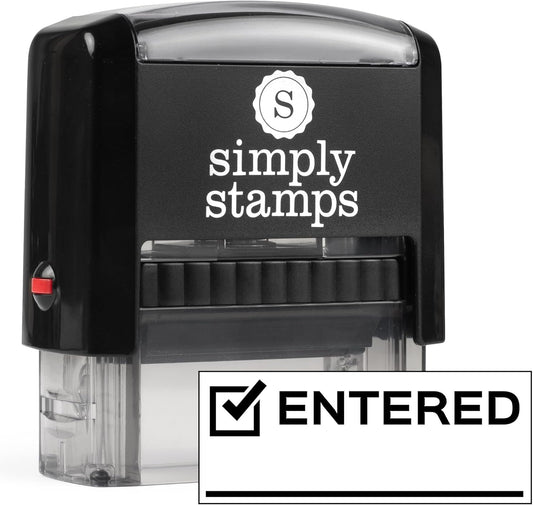 Entered Office Stamp | 4 Different Sizes | 20 Designs | Multiple Color Options | Perfect for Quick Validation of Office Documents (Entered, Medium)