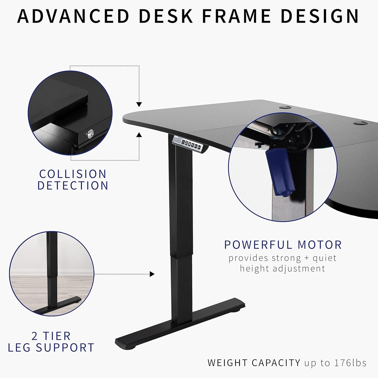 VIVO Electric 63 x 32 in Standing Desk, Memory Height Adjustment, 1B Series, Dark Walnut Top Black Frame, DESK-KIT-1B1D