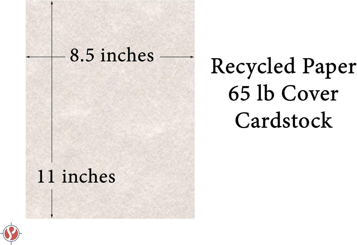 Pewter Stationery Parchment Recycled Paper | 65Lb Cover Cardstock | 8.5” x 11” Inches | 50 Sheets Per Pack