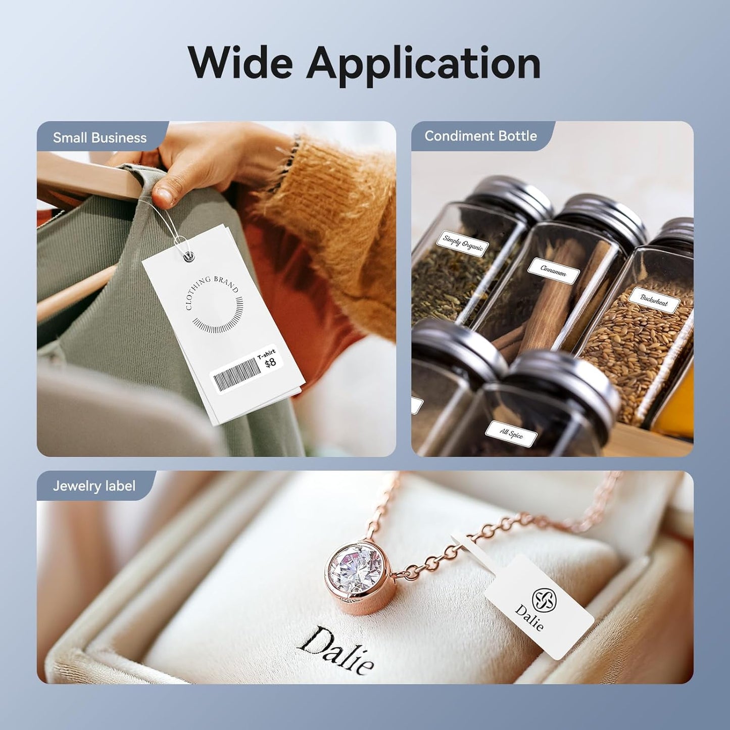 NIIMBOT D11 New Version Label Maker Machine with Tape,300DPI Bluetooth Label Printer, Portable Thermal Printer,Sticker Maker for Organizing Home Office School,White