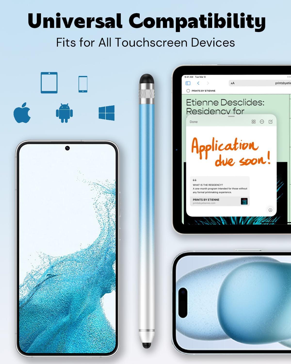 Stylus Pen for Touchscreen, Dual-end High Sensitivity Capacitive Stylus Pen for iPhone/iPad/Android/Samsung/Computer/Tablets, AmberVec Universal Stylists Pens for Touch Screens, 7 Pack