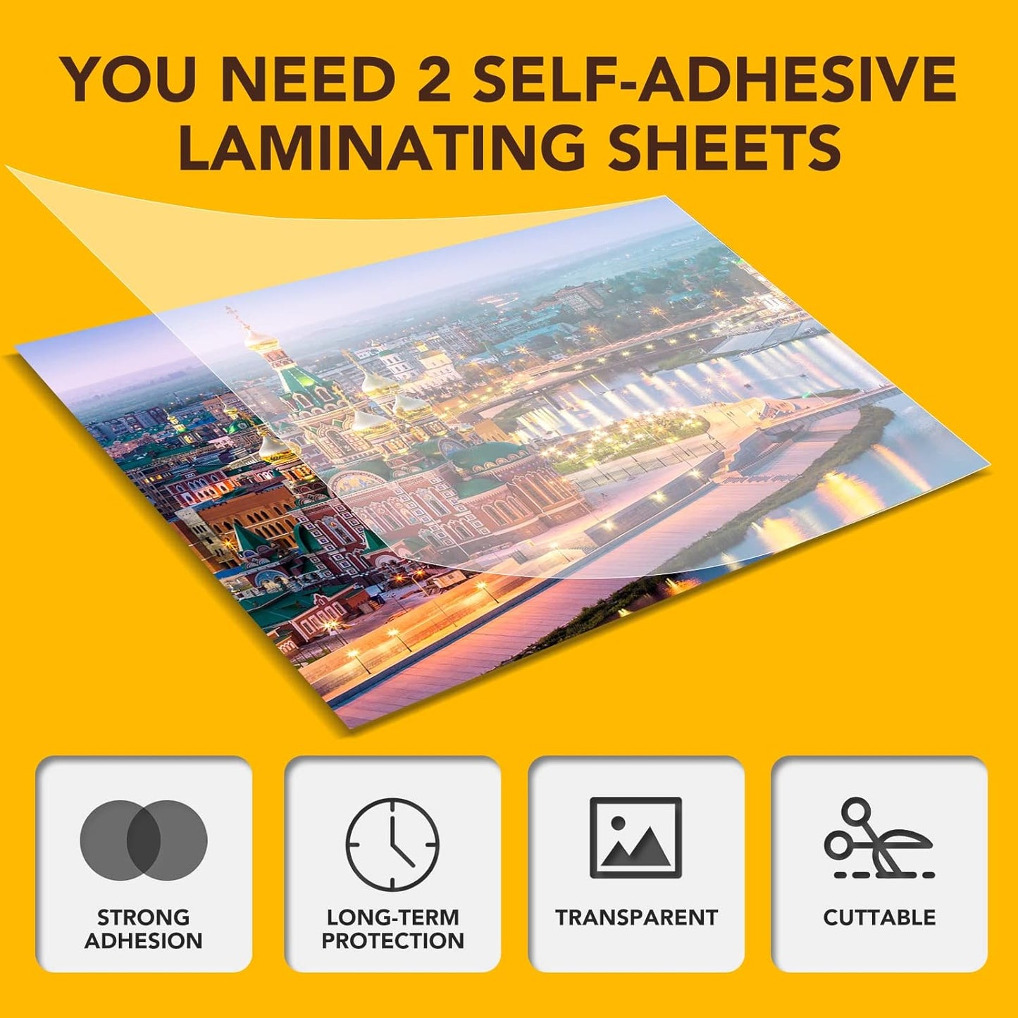 20 PCS Self-Adhesive Laminating Sheets, 9 x 12 Inches Self Adhesive Contact Paper, No Heat No Machine Needed Self Sealing Laminate Sheets