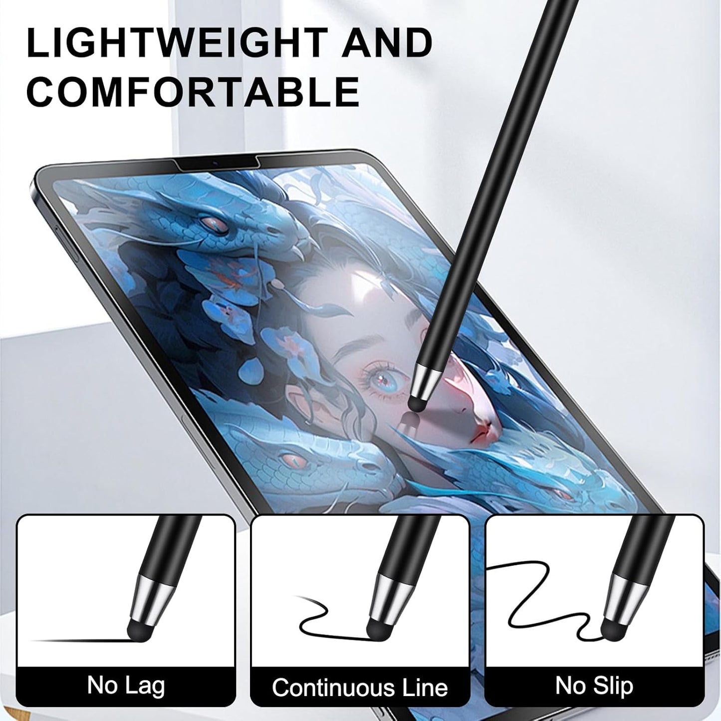 10PCS Stylus,Stylus Pen for Touchscreen,2 in1Universal Capacitive Touch Screen Pens for iPad/iPhone/Android/Smartphones and Tablets,Compatible with All Capacitive Touch Screen-Multiple Colors