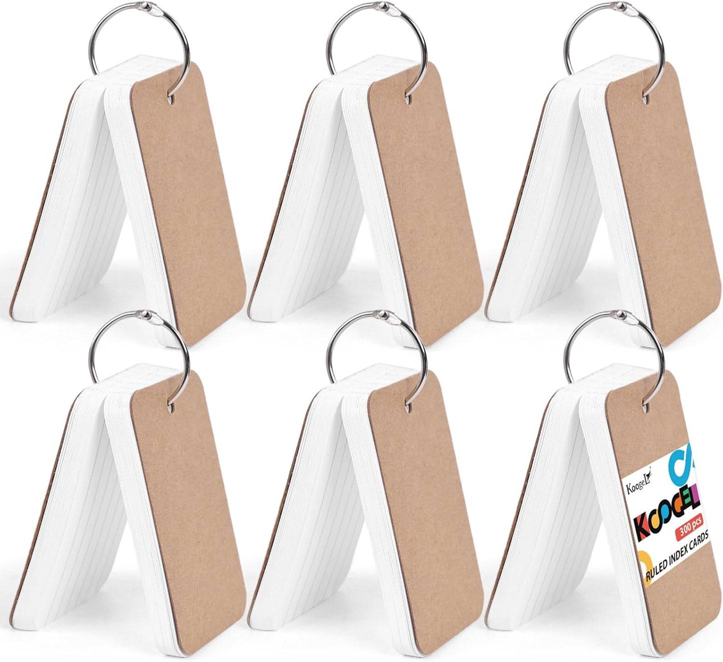 Koogel 300PCS Small Index Cards, 2.2 x 3.5 Inches White Lined Heavy Ruled Flash Cards, Small Portable Lined Flashcards for Studying School Classroom Office Supplies Recipe Note Taking and To Do List