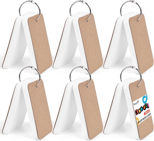 Koogel 300PCS Small Index Cards, 2.2 x 3.5 Inches White Lined Heavy Ruled Flash Cards, Small Portable Lined Flashcards for Studying School Classroom Office Supplies Recipe Note Taking and To Do List