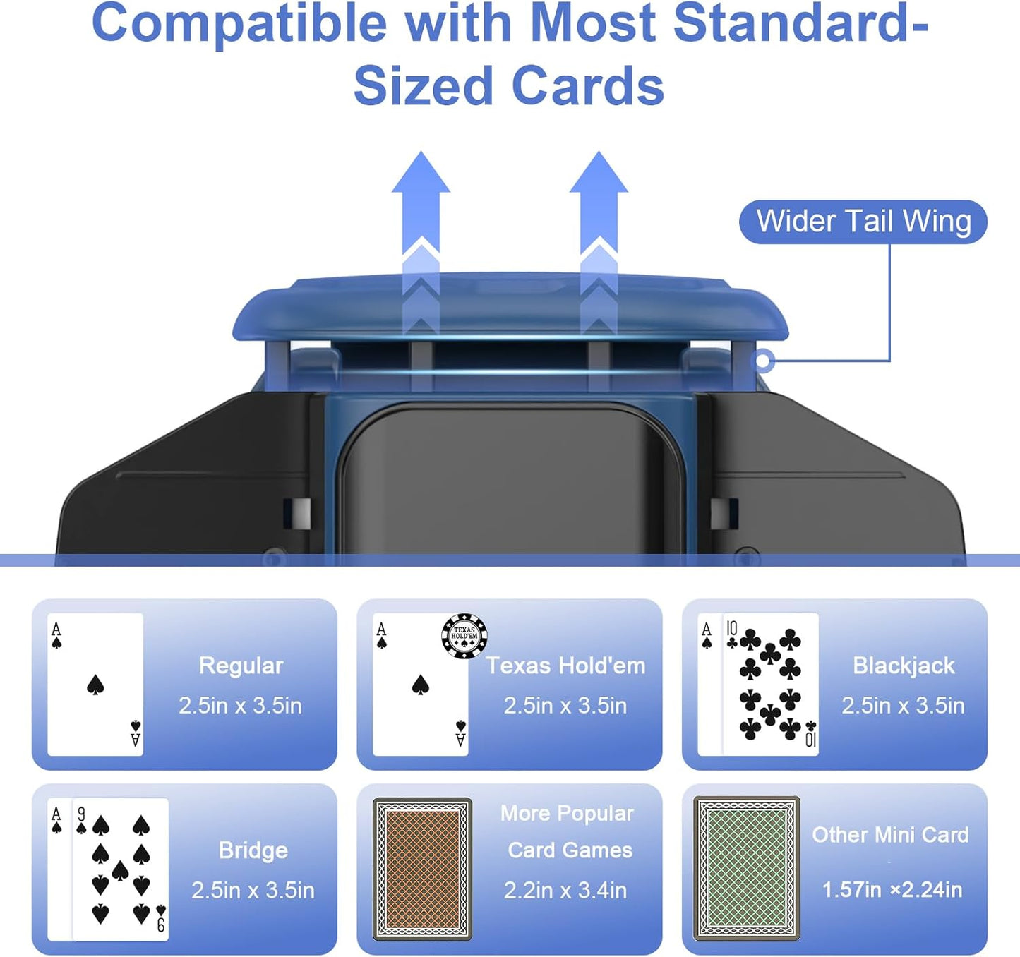 BEE&FLOWER Card Shuffler Rechargeable Automatic Shuffler Low Noise Fast Shuffle for 1–2 Decks with Auto/Manual Modes Compatible with Poker, Blackjack, Texas Hold’em, Bridge, Popular Card Games