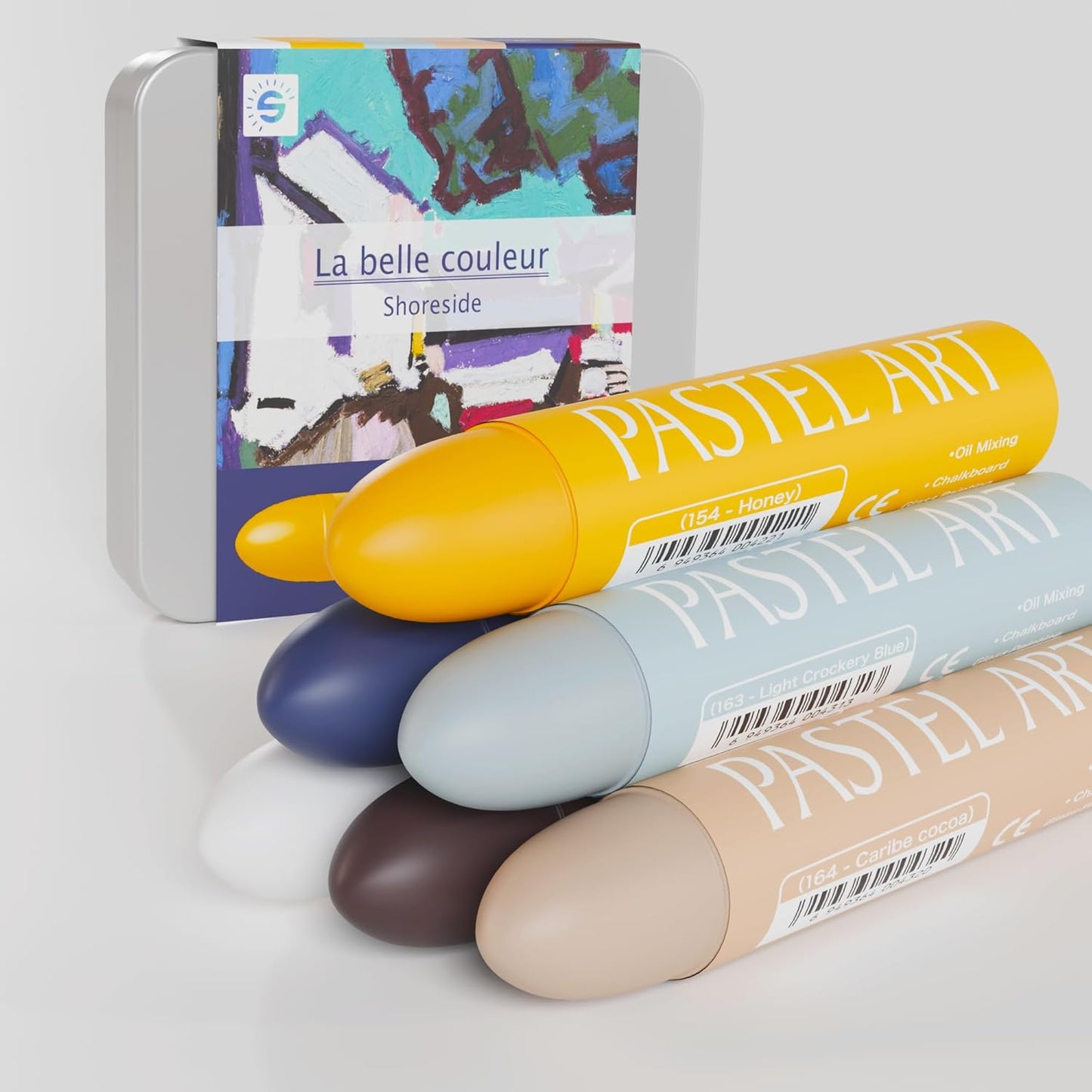 6 Pack Jumbo Oil Pastels Set (14 x 84 mm), Soft Oil Pastels with Vibrant Colors, Great Blending and Layering, Pastel Crayons for Professional Artists and Hobbyists, Shoreside