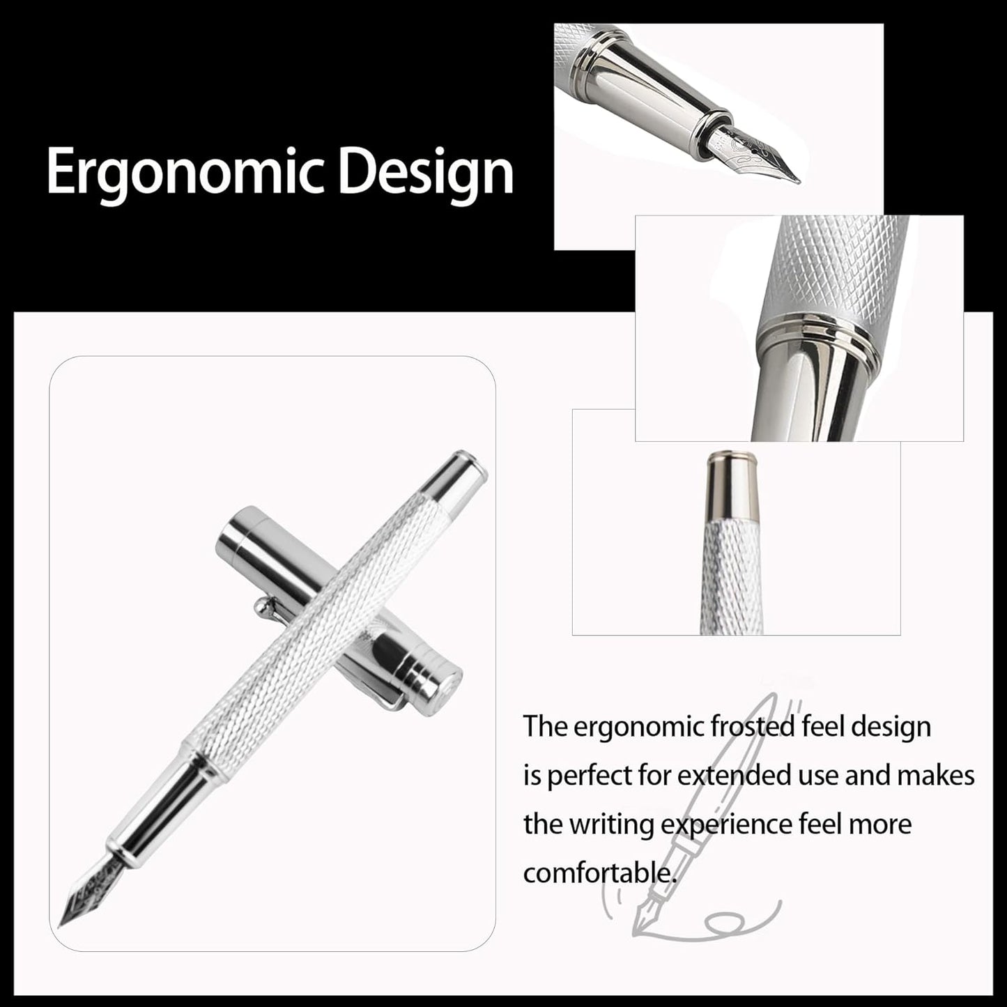 FEIDIAO Calligraphy Fountain Pen Set Deluxe Pen for Writing with 18 Ink Cartridges,Replacement Fine Nib,Ink Converter,Syringe Filler,Calligraphy Pen for Beginner Men Women