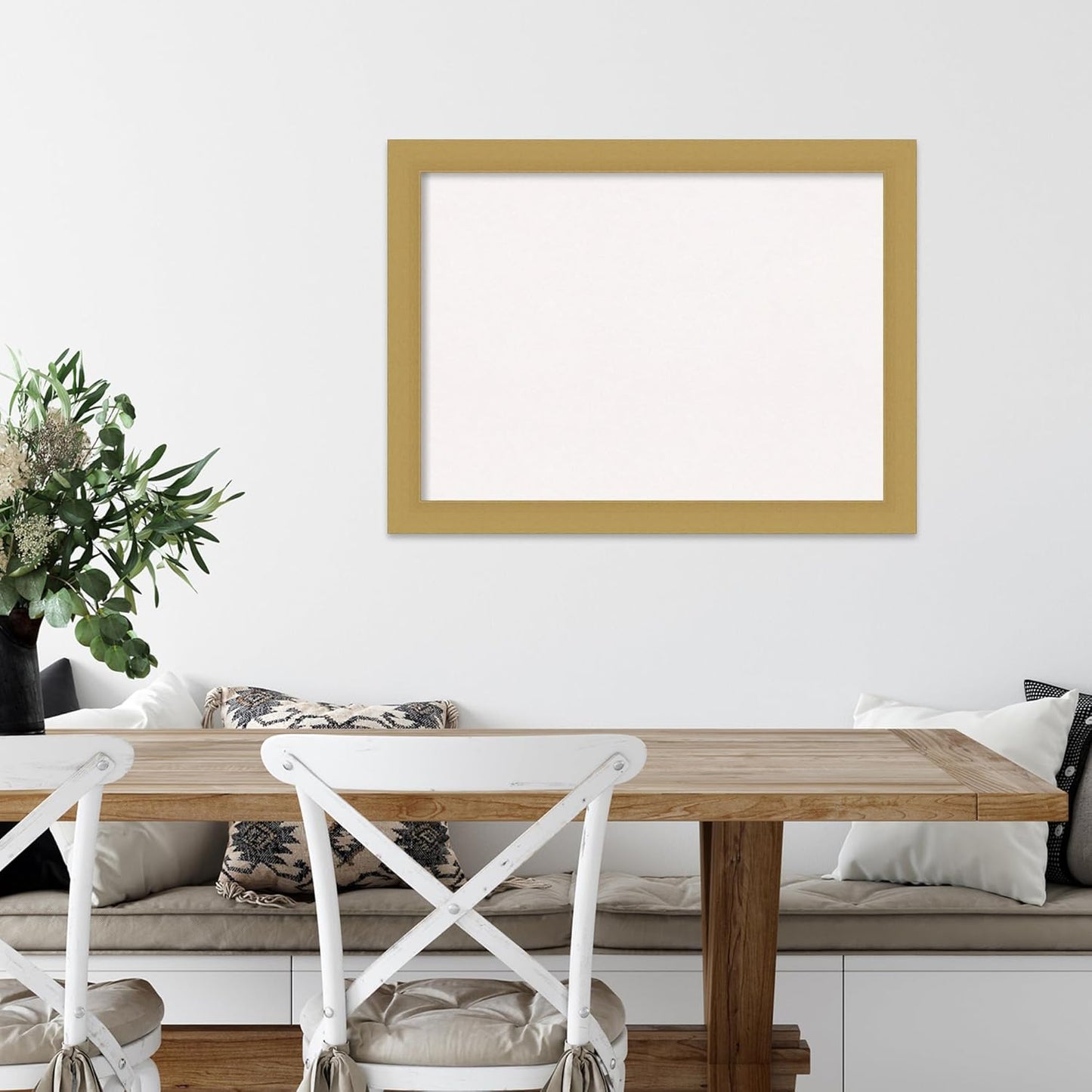 Amanti Art White Cork Board for Wall, 24x32 Vision Board with Gold Frame, Medium Corkboard Office Decor for Home Organization, Casual Corkboard Pinboard to display items for home organization